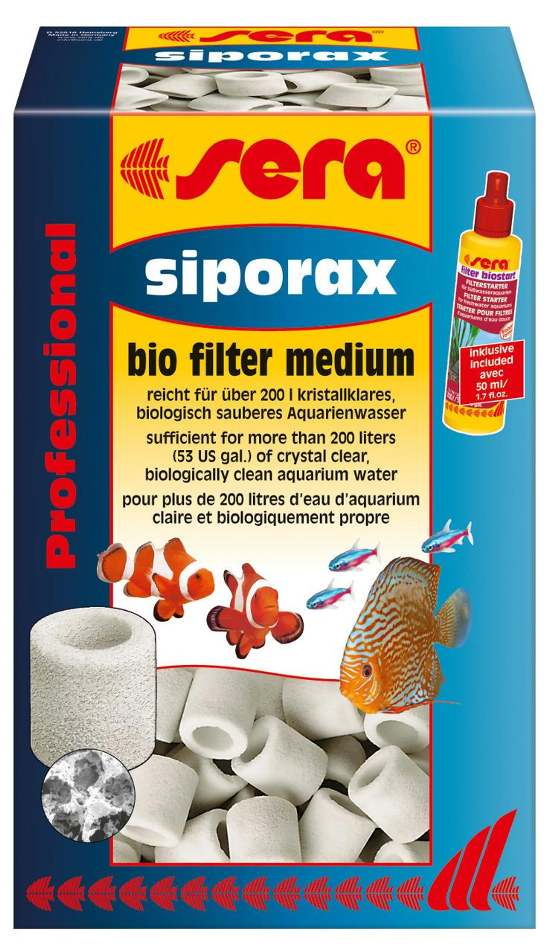 Sparpaket 2 x 1 l Sera Professional Siporax Bio Filter Medium Aquarium Filtermedium