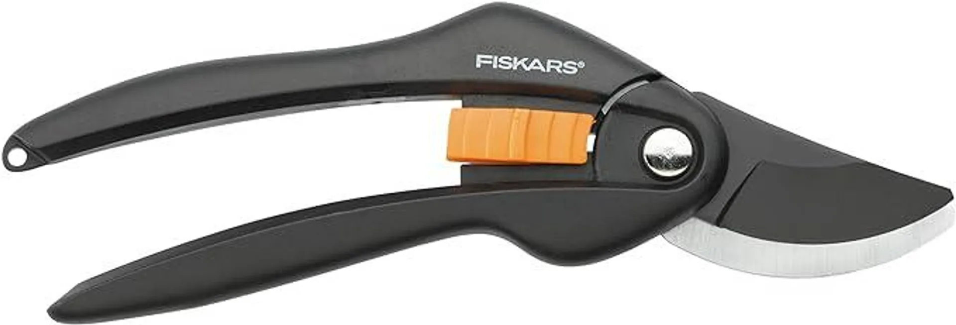 Fiskars Bypass-Gartenschere für frische Äste und Zweige, Antihaftbeschichtet, Hochwertige Stahl-Klingen, Länge: 20 cm, Schwarz/Orange, SingleStep, P26, 1000567