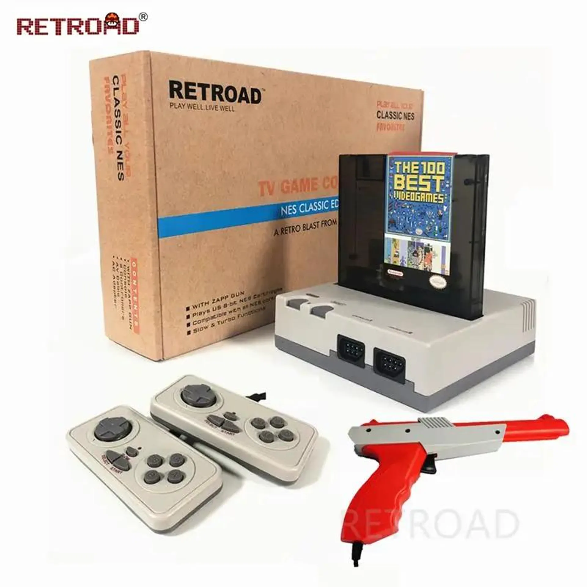 New RETROAD HM5 8Bit Classic Edition Console For 72P 60P Cartridge Retro Family Video Game System With Zapp Gun Duck Shooting