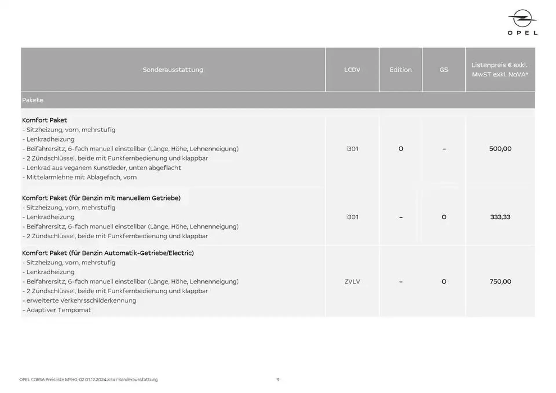 Opel -  von 30. November bis 14. Dezember 2024 - Flugblätt seite  9