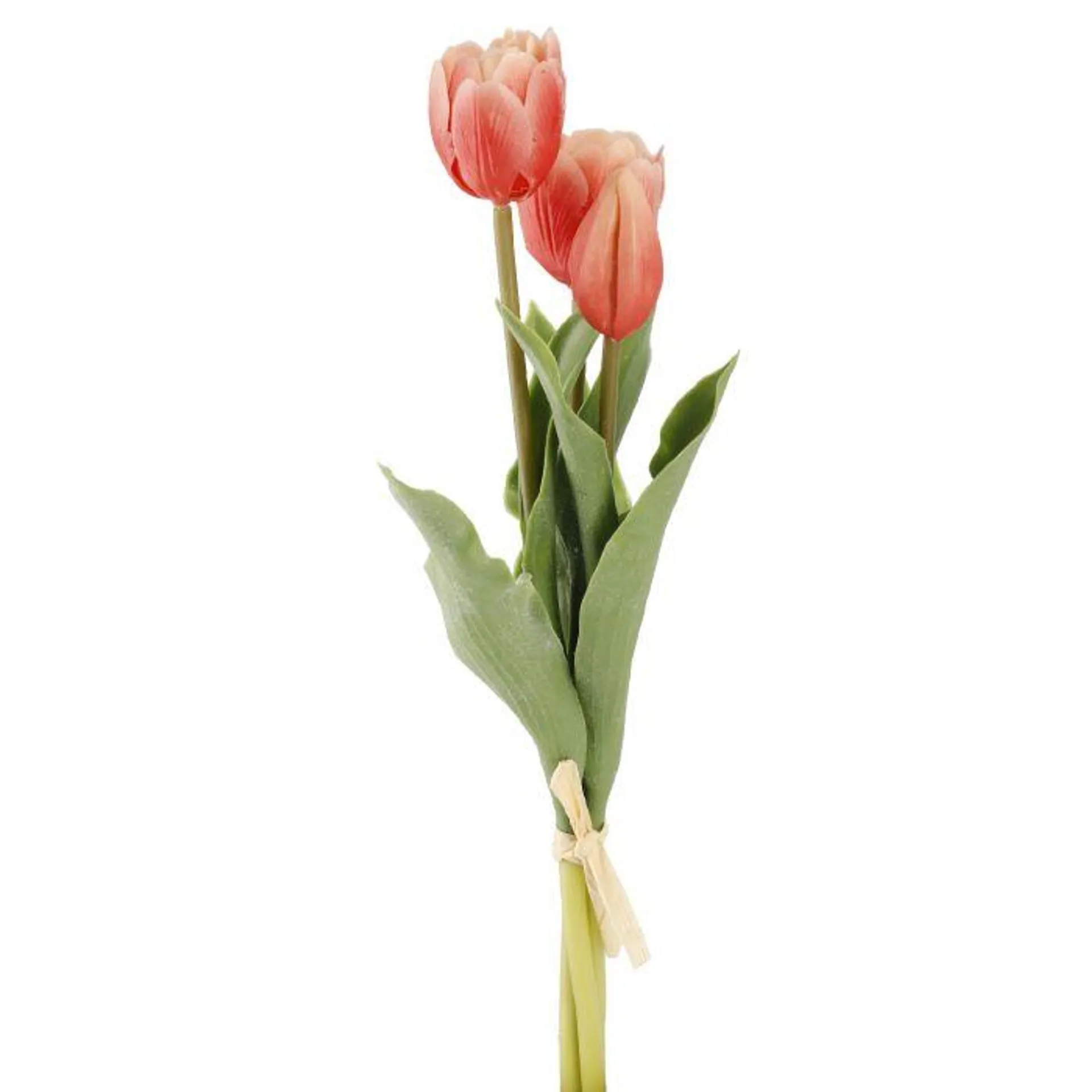 Strauß Tulpe mit 3 Blüten, orange, 36 cm