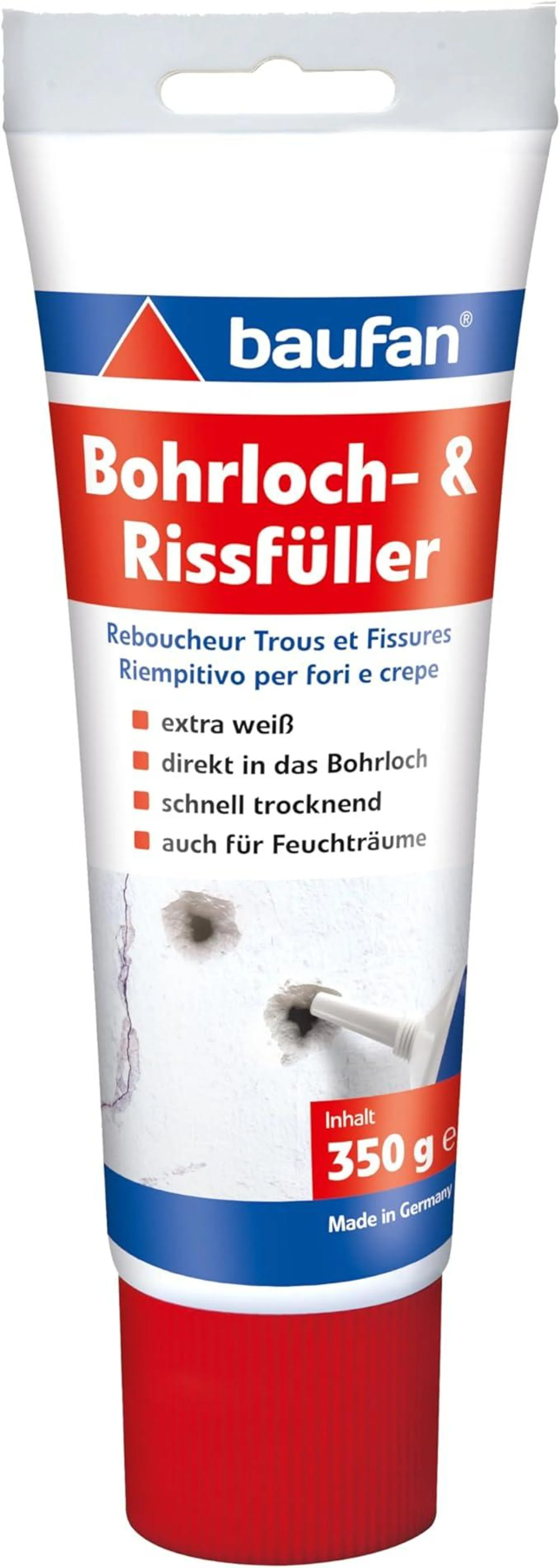 Baufan 4016215101421 Bohrloch- und Rissfüller Spachtelmasse, weiß