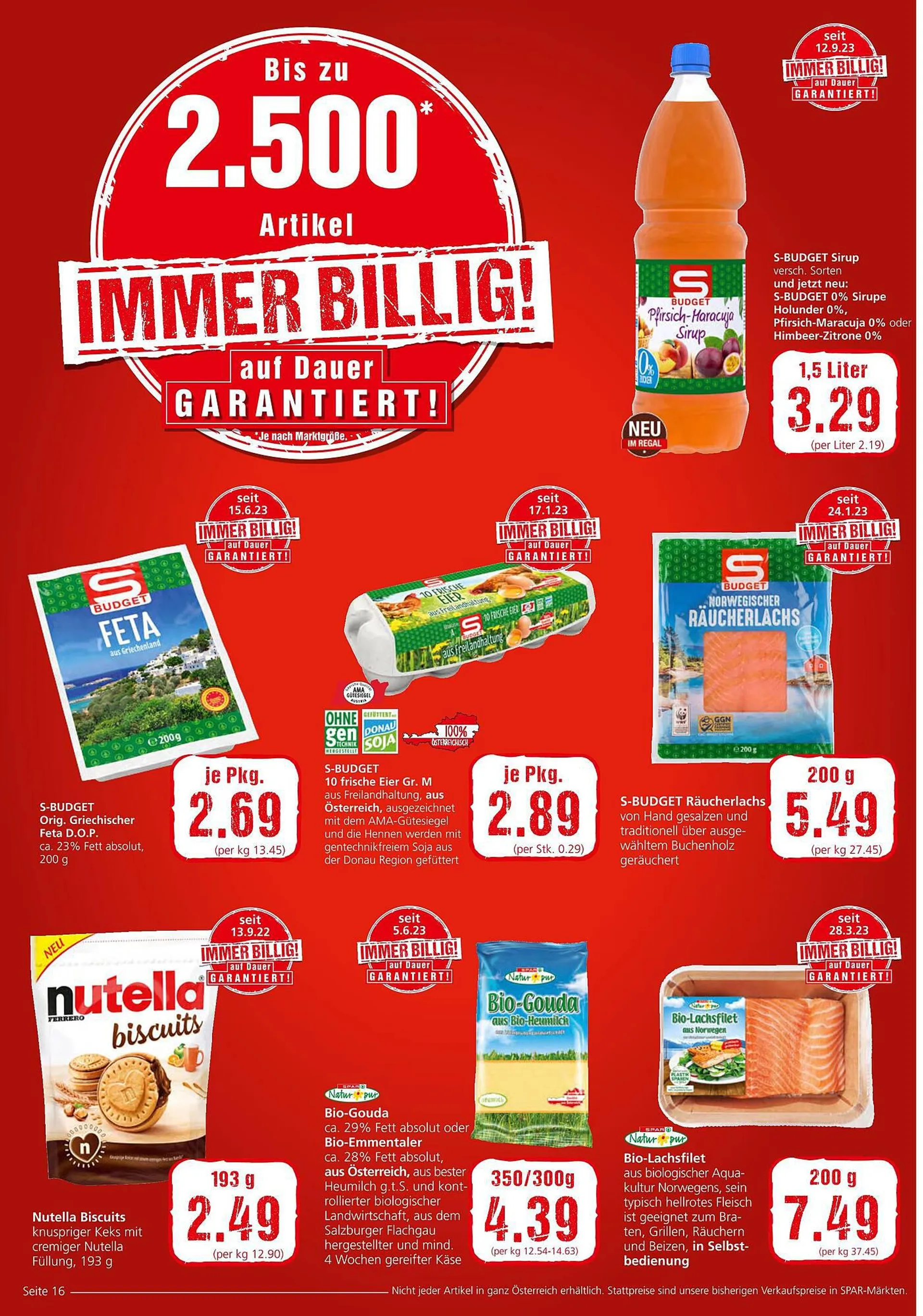 Spar Flugblatt von 14. September bis 27. September 2023 - Flugblätt seite  16