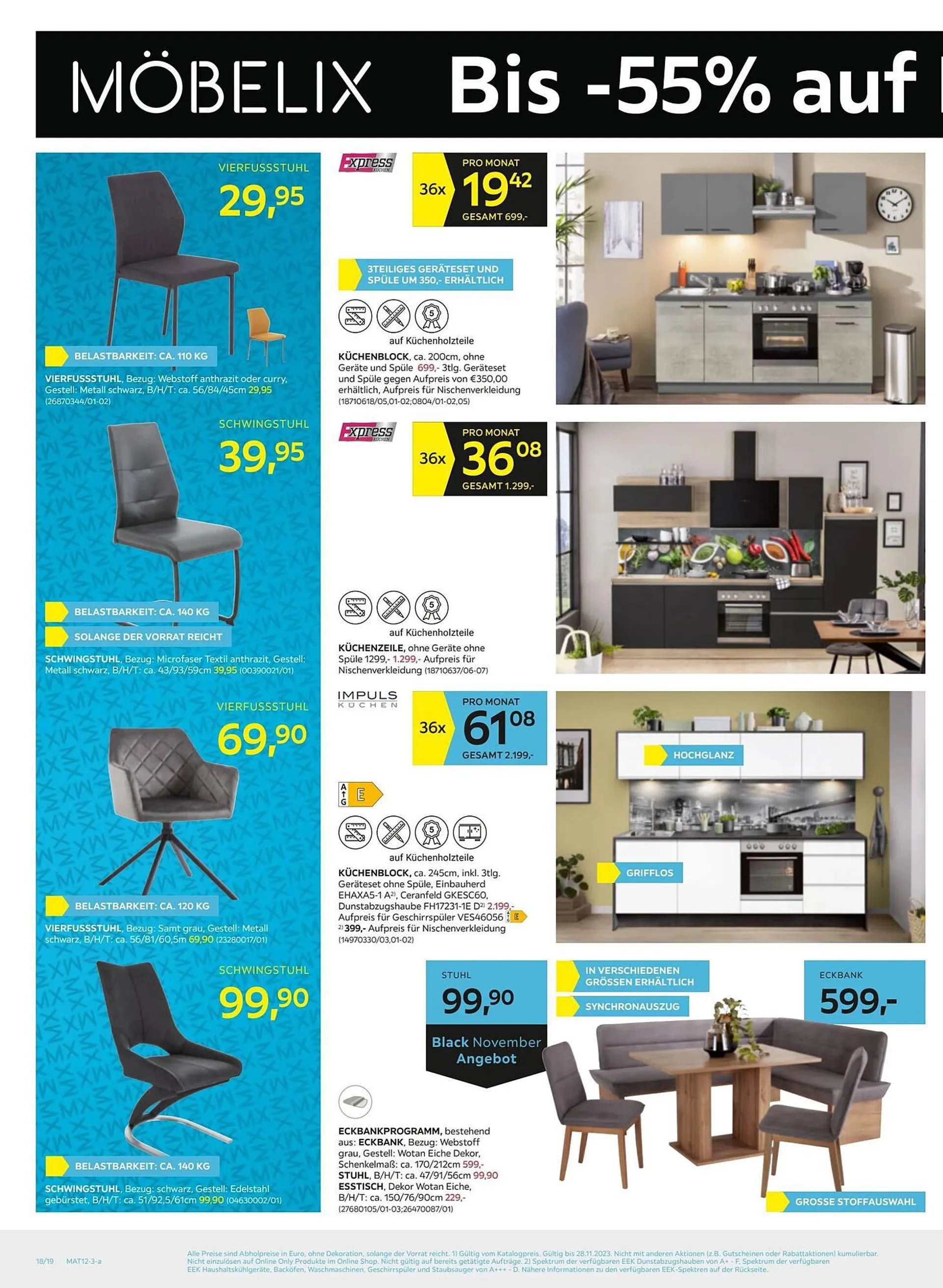 Möbelix Flugblatt von 19. November bis 28. November 2023 - Flugblätt seite  18