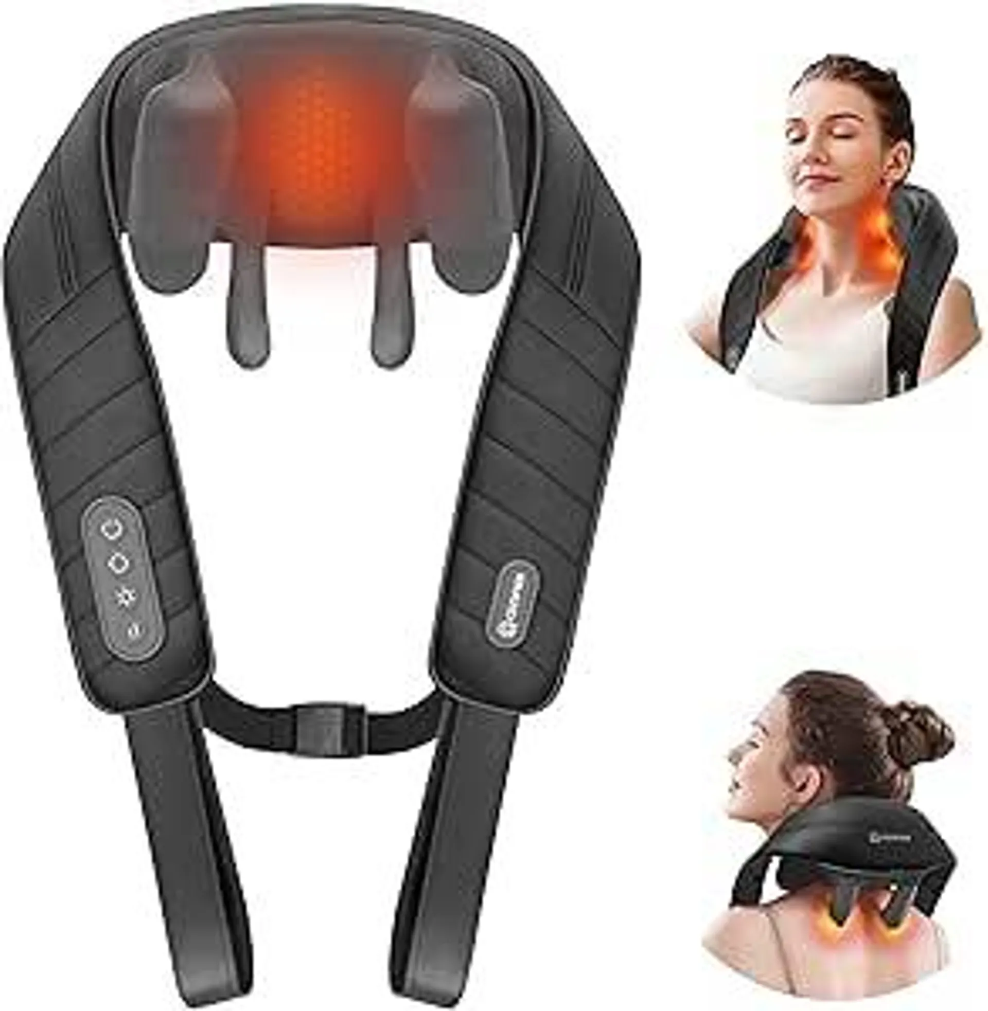 COMFIER Nackenmassagegerät mit Wärme, Kabelloses Shiatsu 4D Experten Knet Massagegerät für Nacken, Rücken, Beine, Schulter, Shiatsu Massagegeräte für Haus Büro, Geschenke für Männer, Frauen