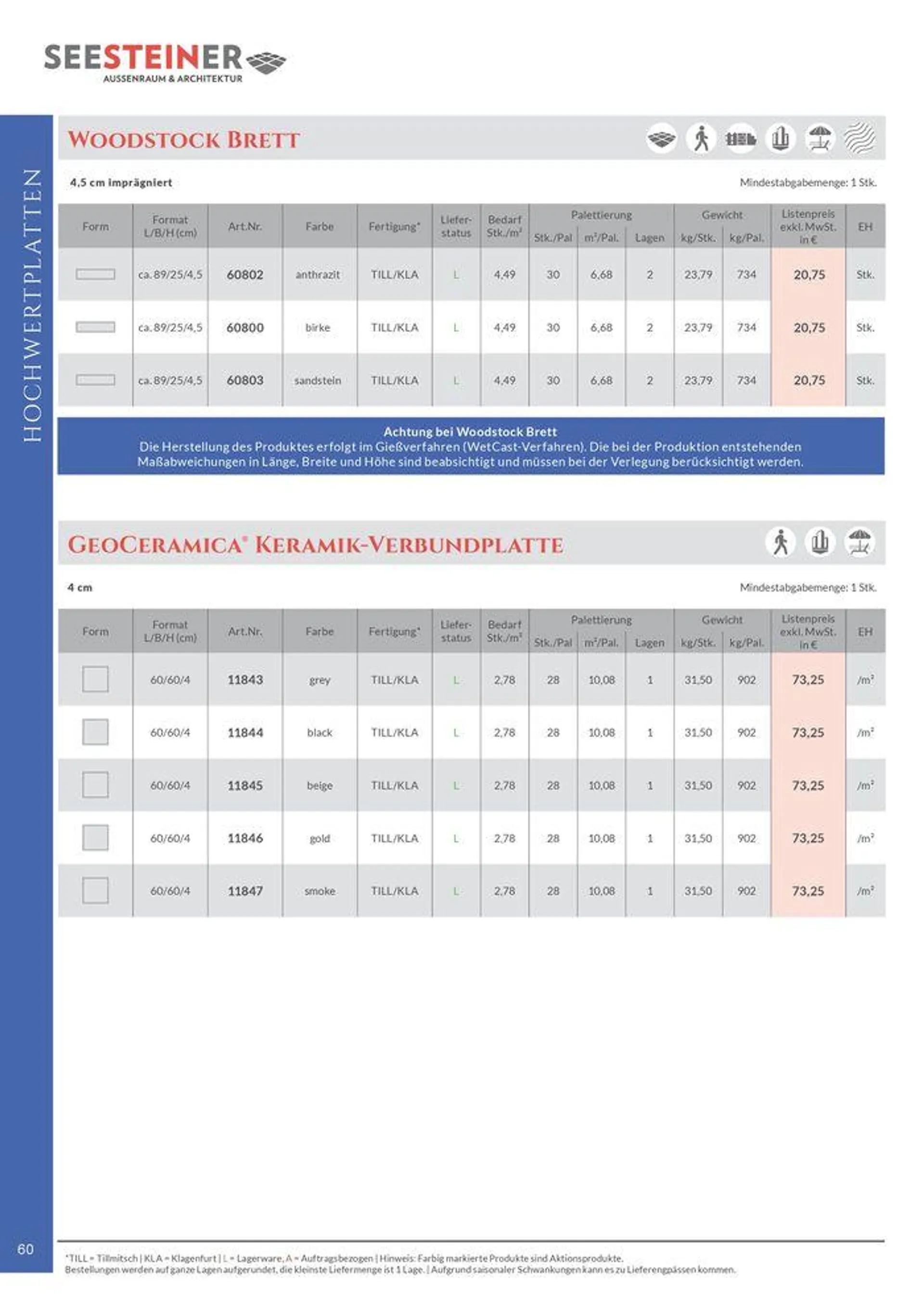 Preis Liste 2024 von 31. Mai bis 31. Dezember 2024 - Flugblätt seite  62