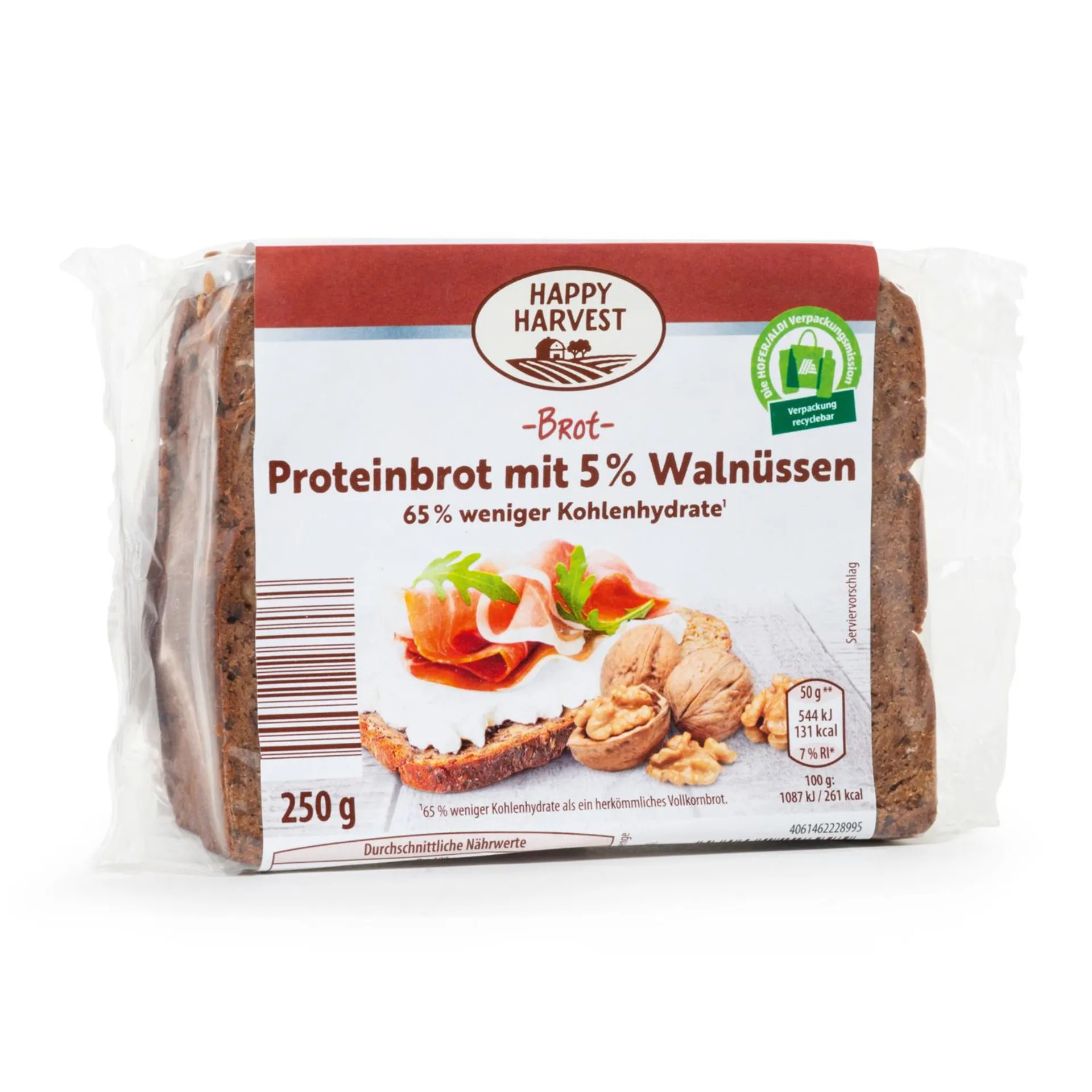 HAPPY HARVEST Proteinbrot, Walnuss