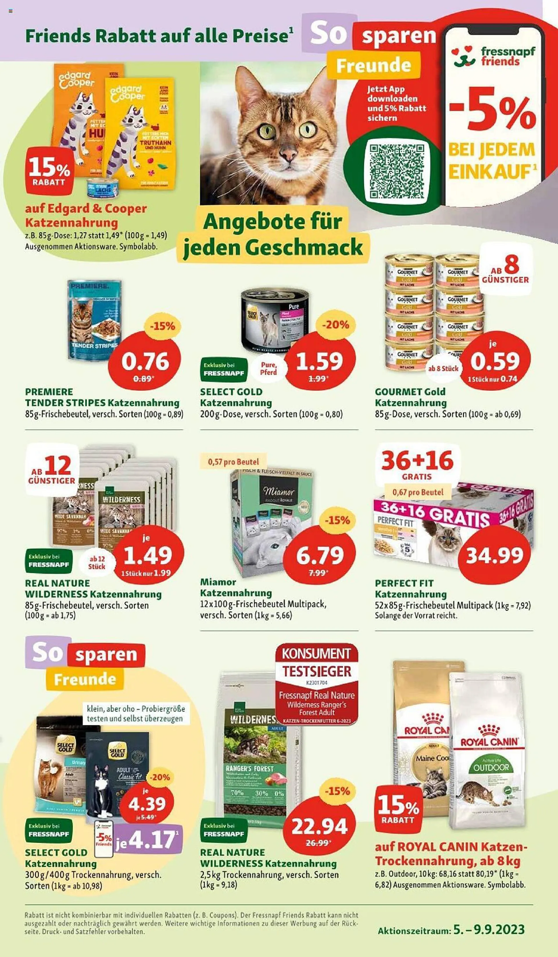 Fressnapf Flugblatt von 5. September bis 9. September 2023 - Flugblätt seite  5