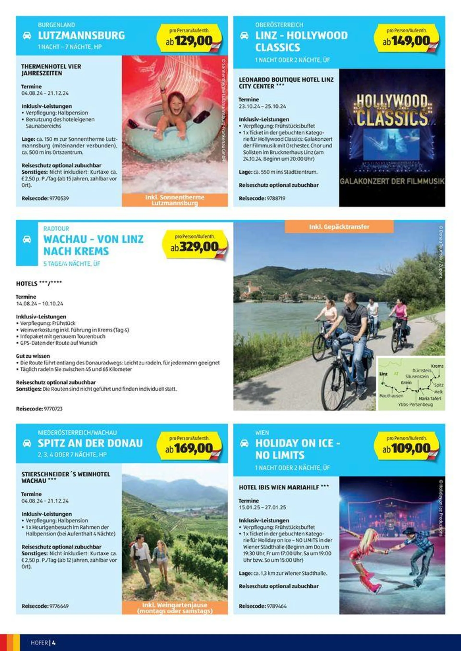 Blättern Sie online im HOFER REISEN Katalog von 1. August bis 15. August 2024 - Flugblätt seite  4