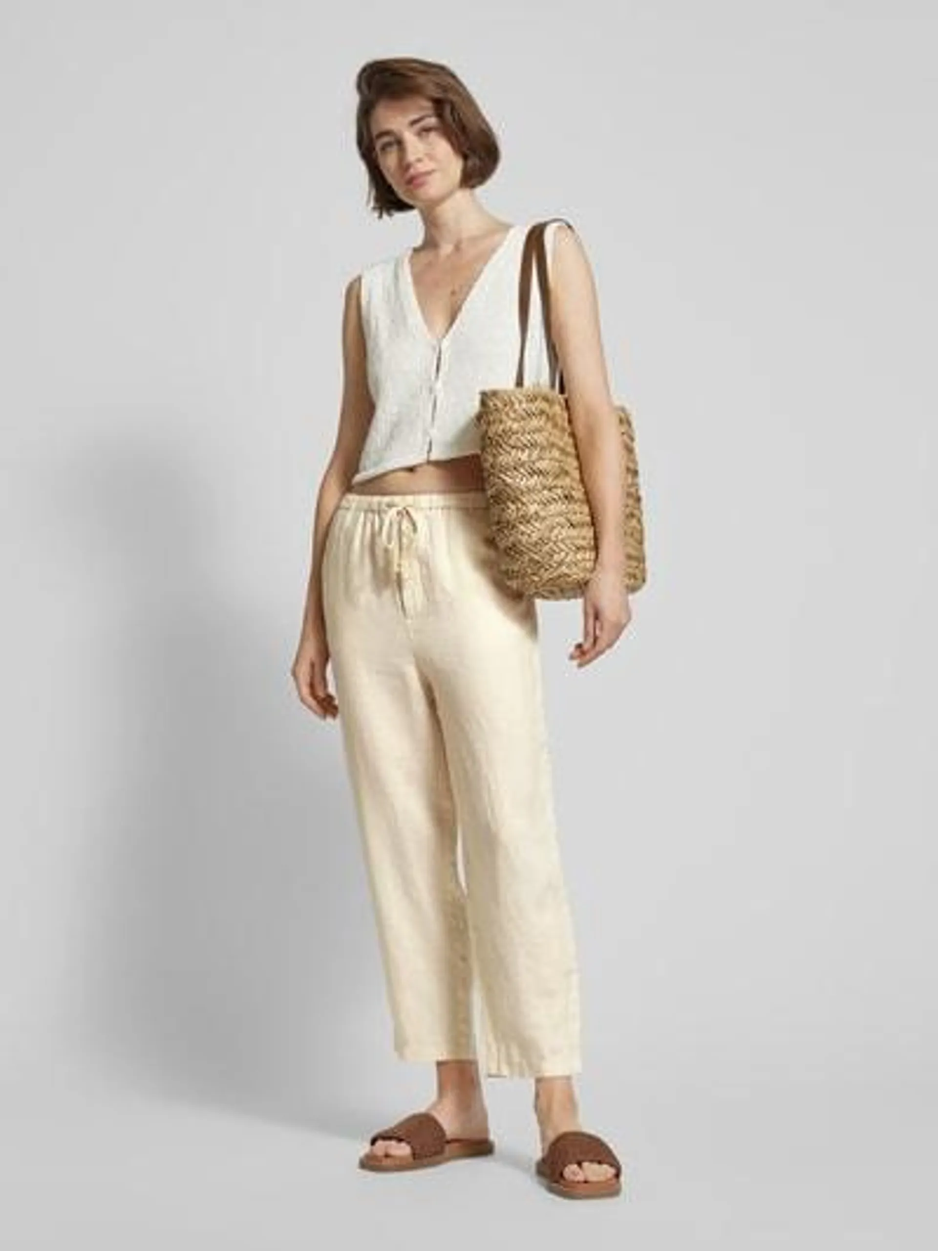 Leinenhose aus reinem Leinen in beige