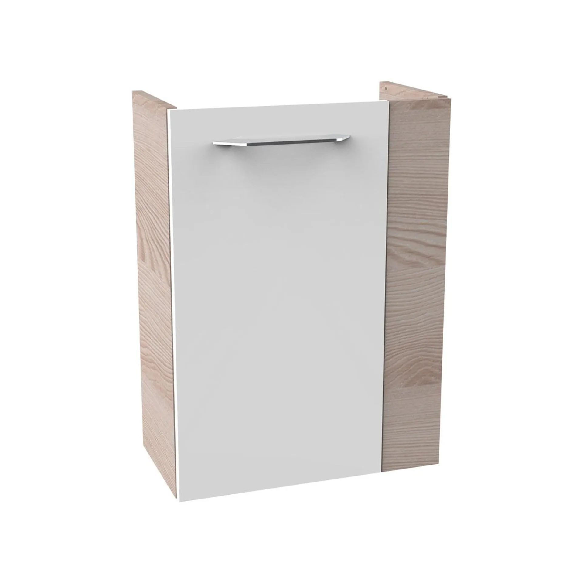 Fackelmann Gäste-WC Waschtischunterschrank links SBC 440 x 600 x 243 mm Alaska-Esche/Weiß