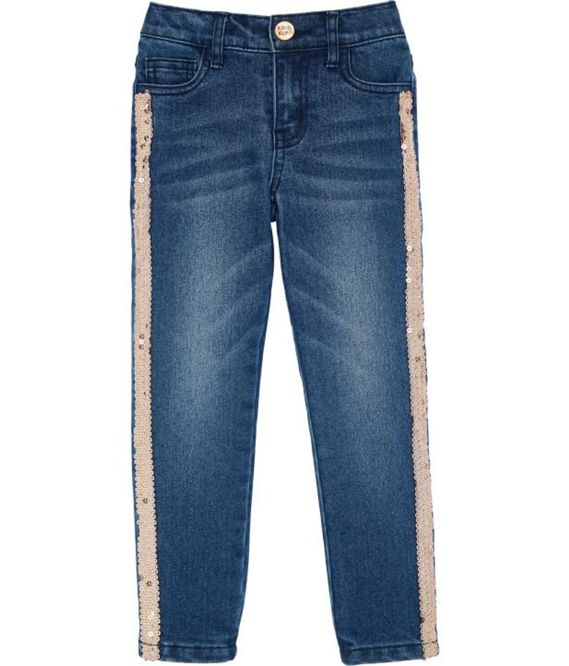 Thermo-Jeans mit Pailletten