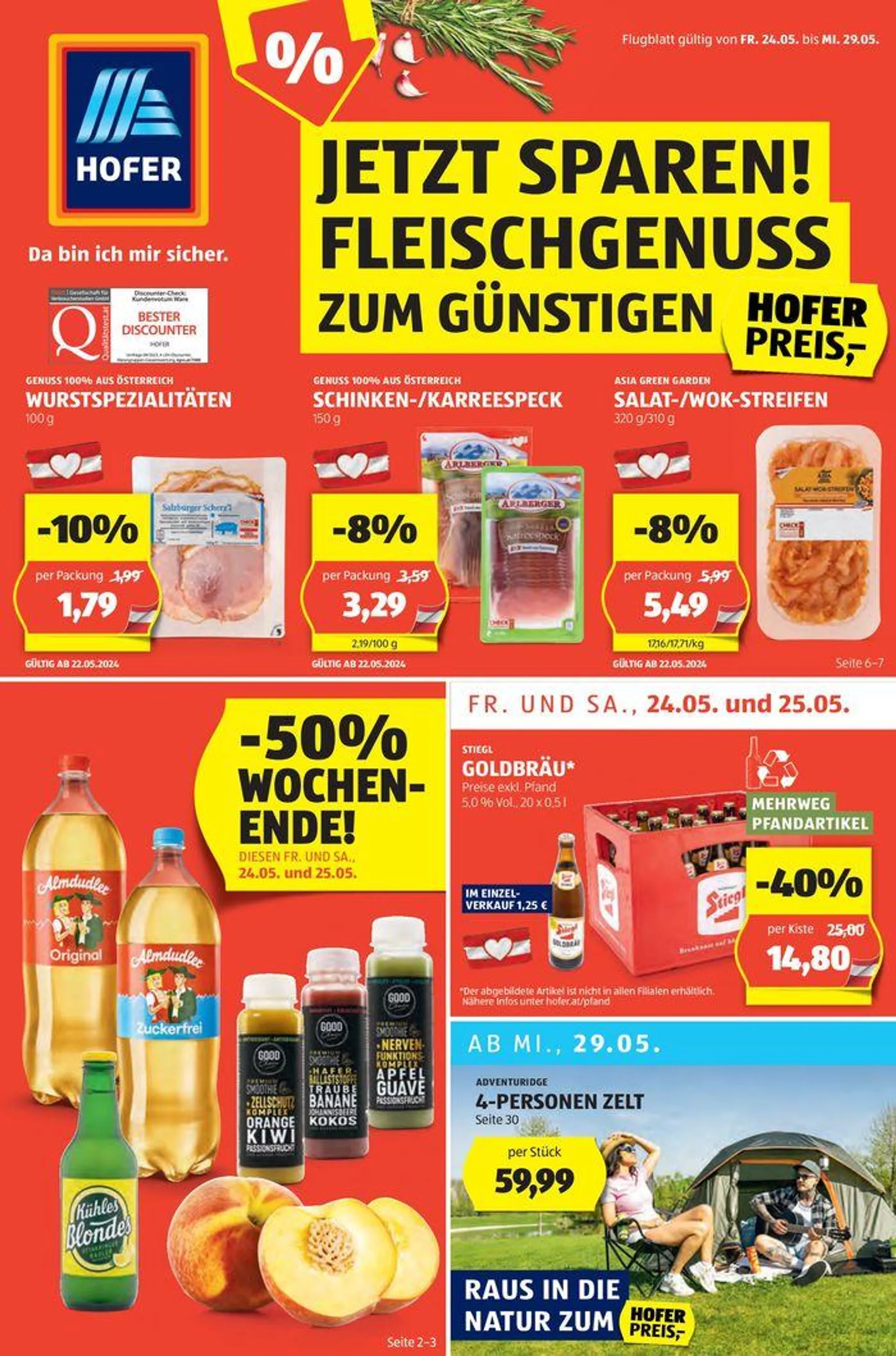 Blättern Sie online im HOFER Flugblatt von 22. Mai bis 5. Juni 2024 - Flugblätt seite  1
