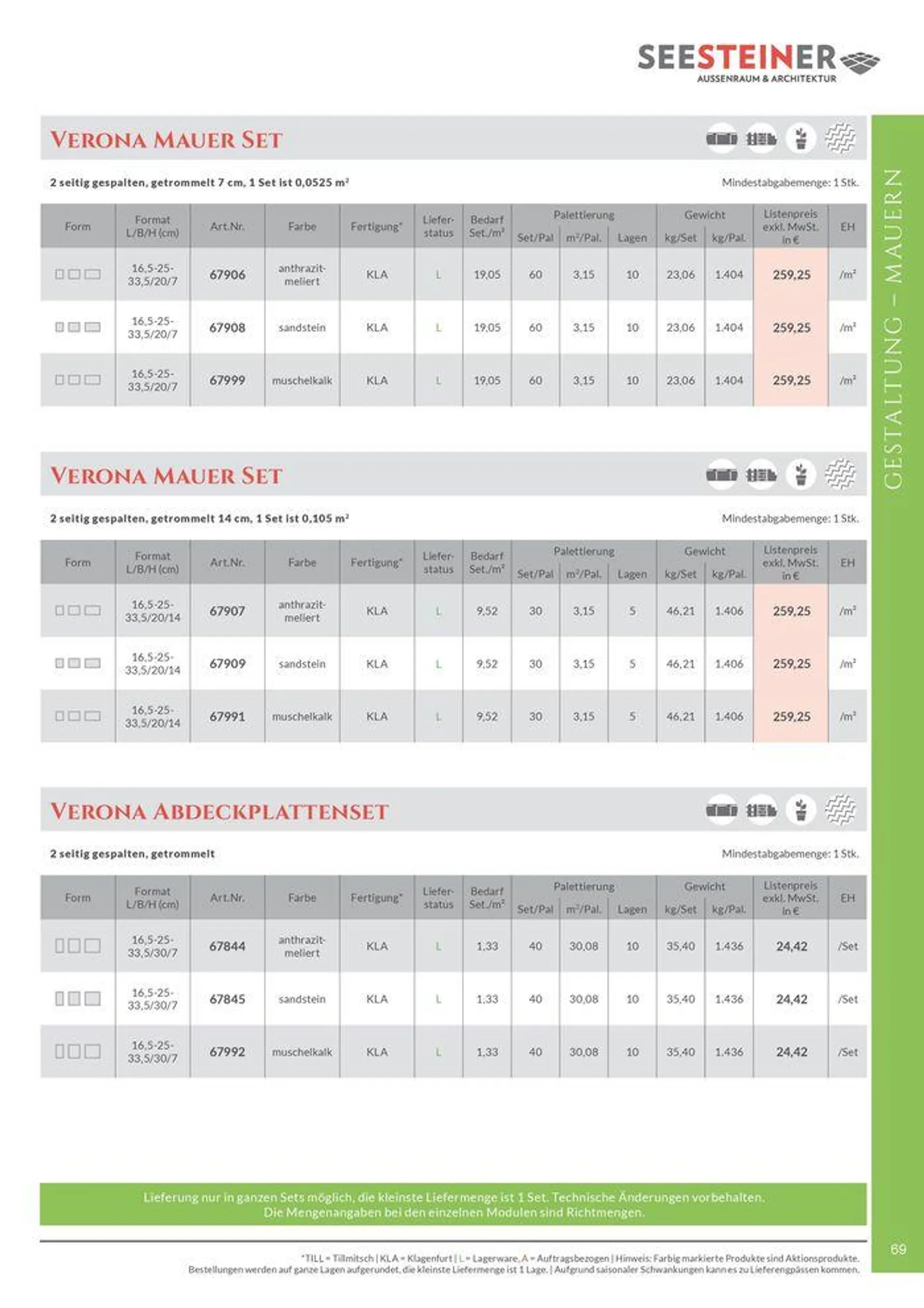 Preis Liste 2024 von 31. Mai bis 31. Dezember 2024 - Flugblätt seite  71