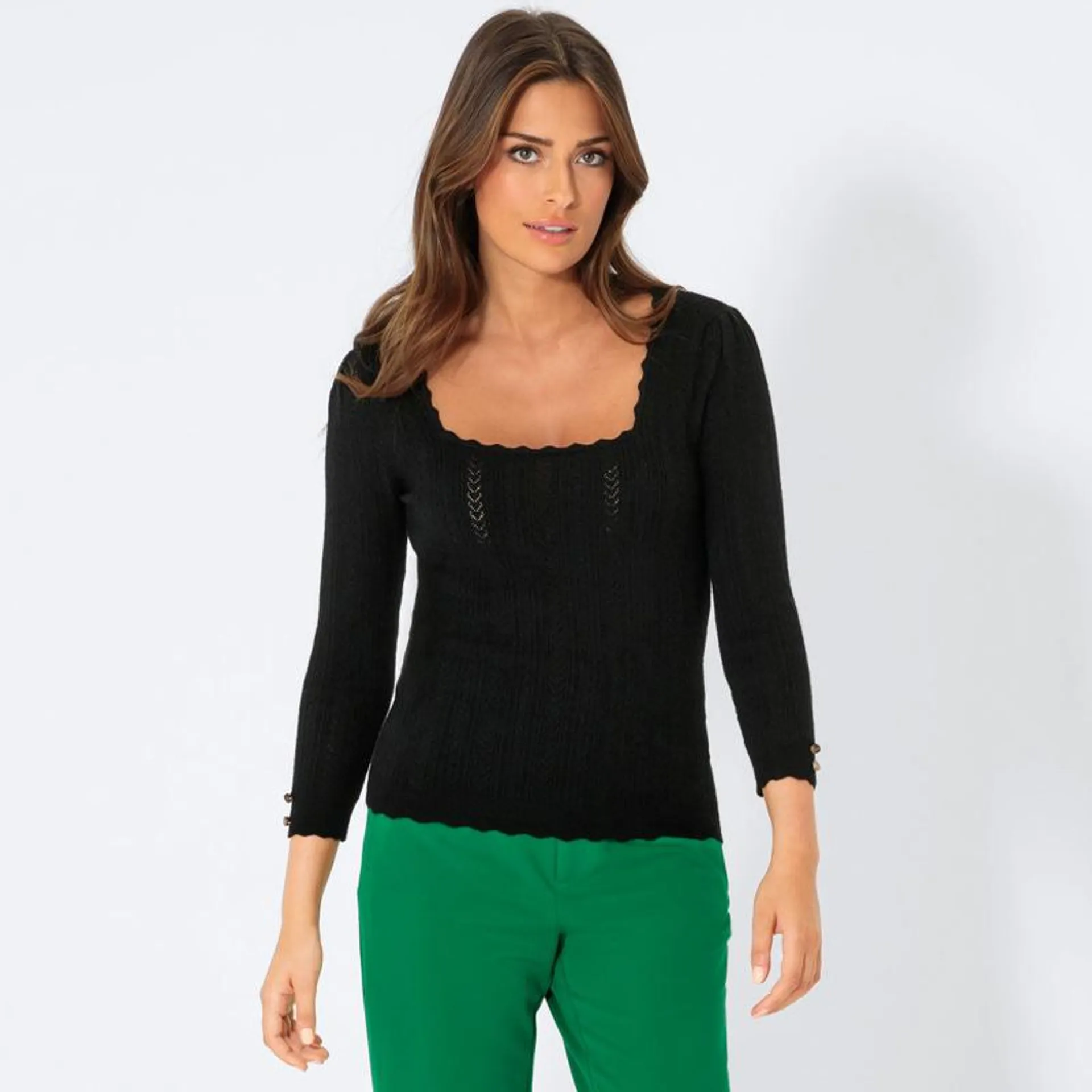 Damen-Pullover mit Strick-Muster