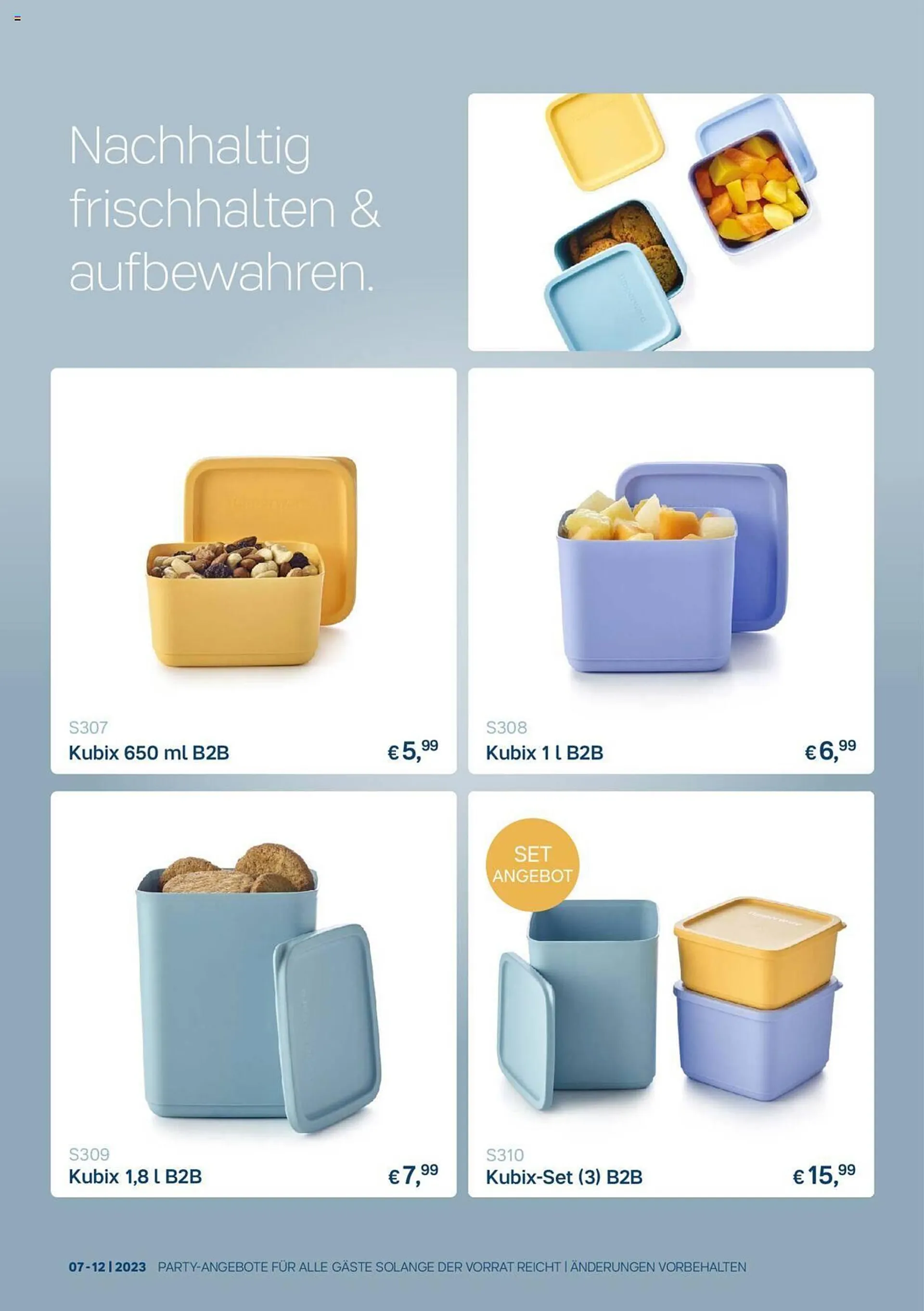 Tupperware Flugblatt von 3. Juli bis 31. Dezember 2023 - Flugblätt seite  2