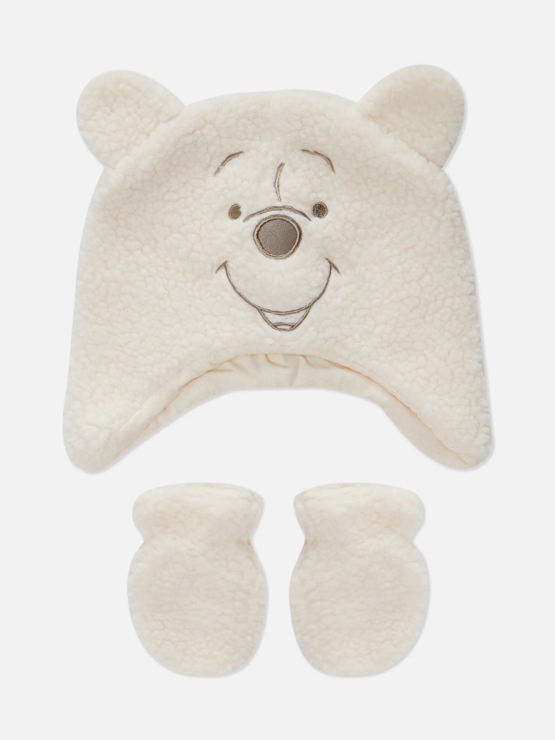 „Disney Winnie Puuh“ Bouclé-Hut und Fäustlinge
