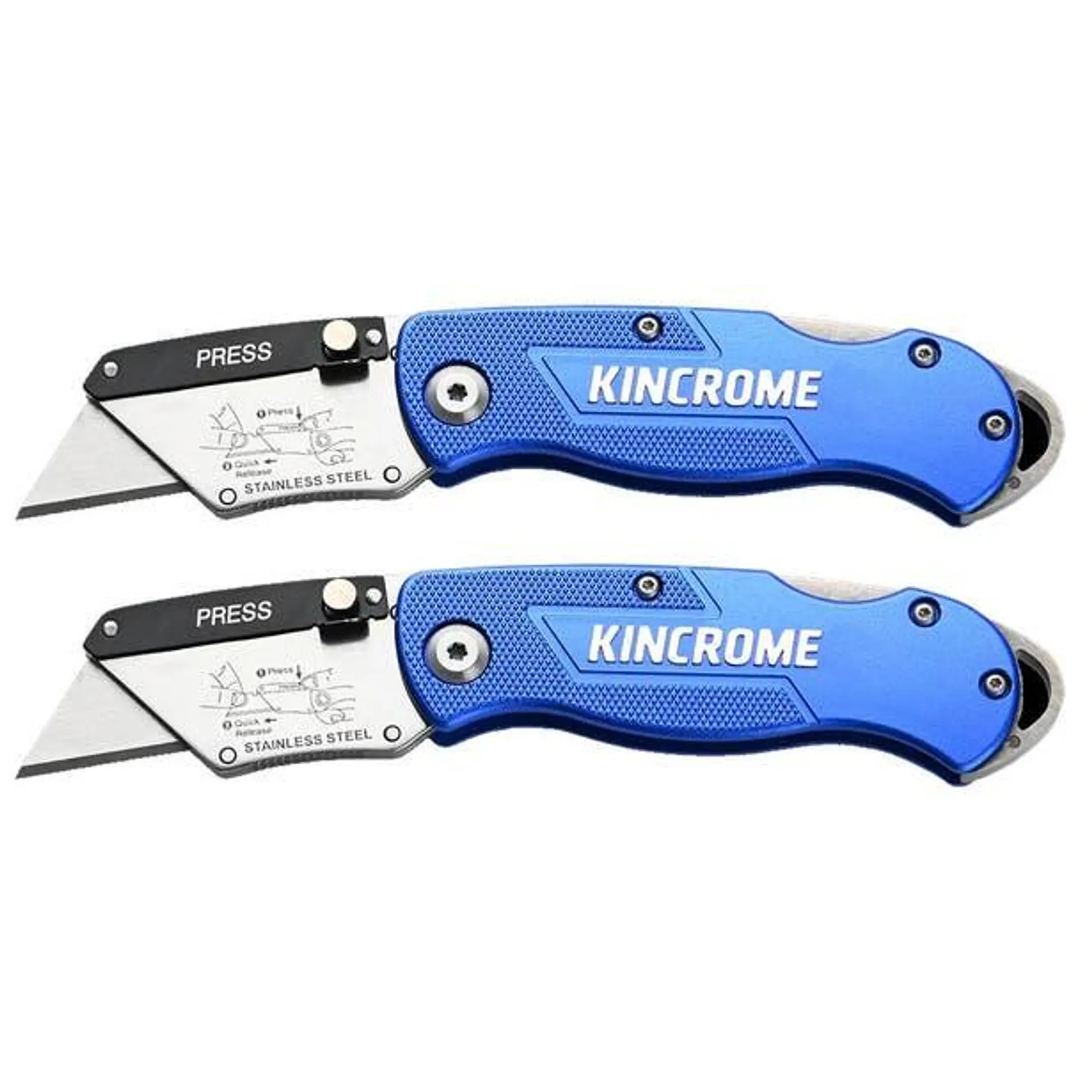 KINCROME Folding Utility Knife Quick Release Twin Pack K6109