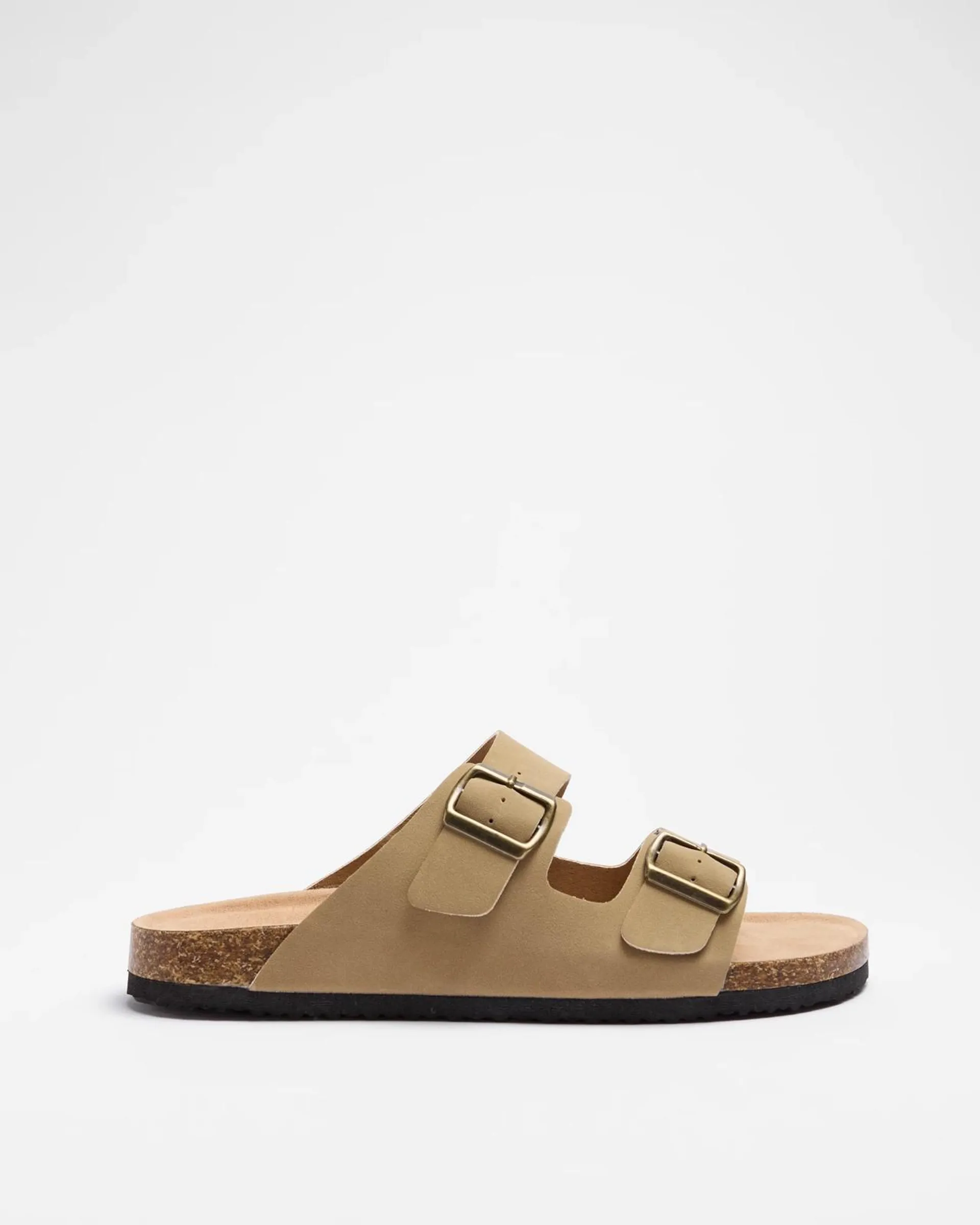 Mens Moulded Cork Sandals - Taupe