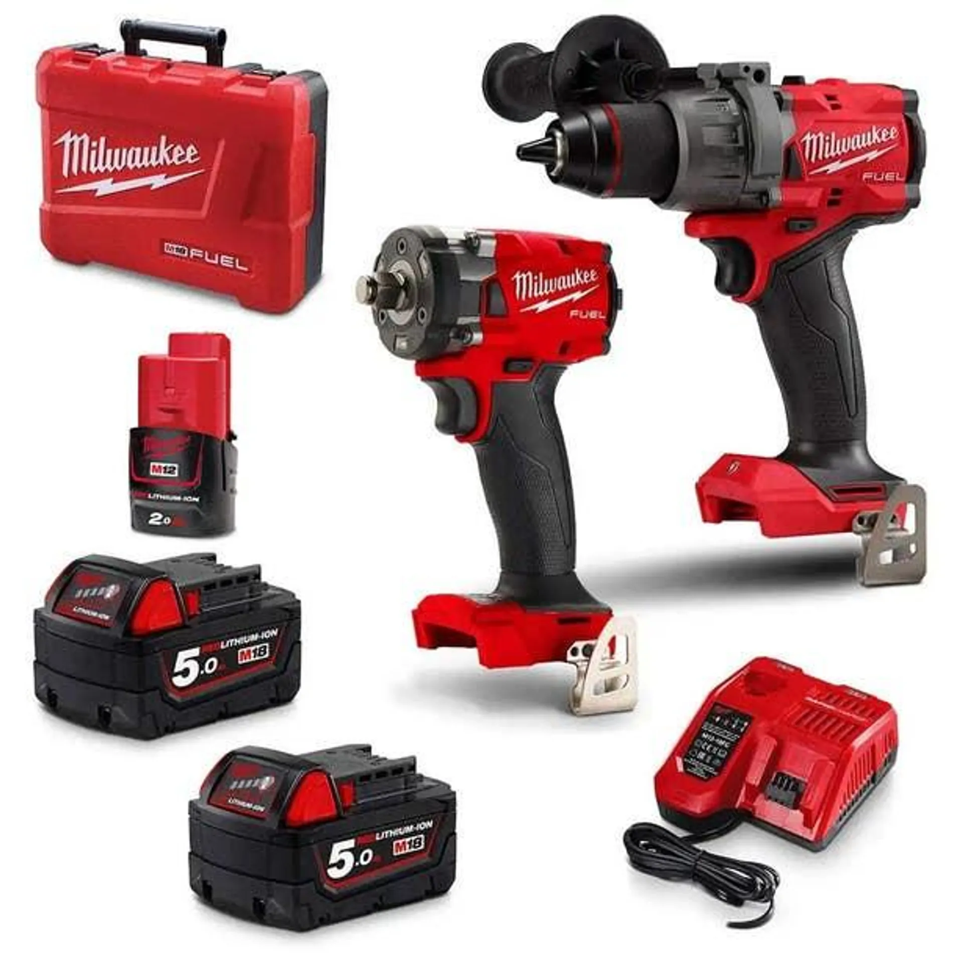 MILWAUKEE 18V FUEL™ 2 Piece 2 x 5.0Ah / 1 x 2.0Ah Combo Kit Power Pack M18FPP2B3502C