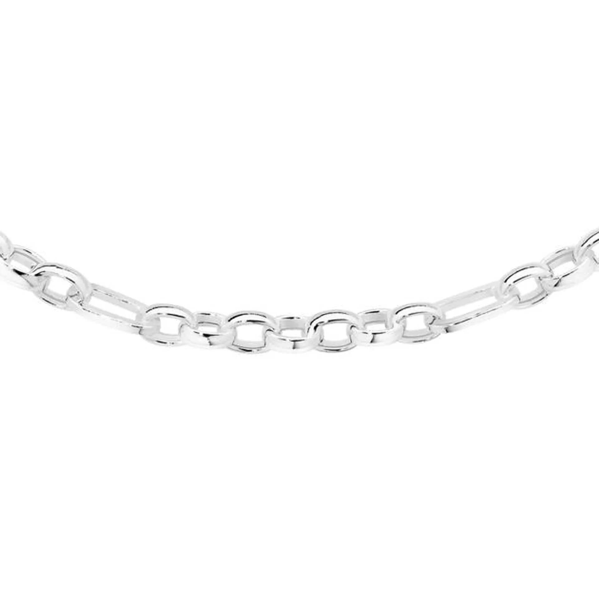 Silver 45cm Belcher Figaro Long Link Necklet