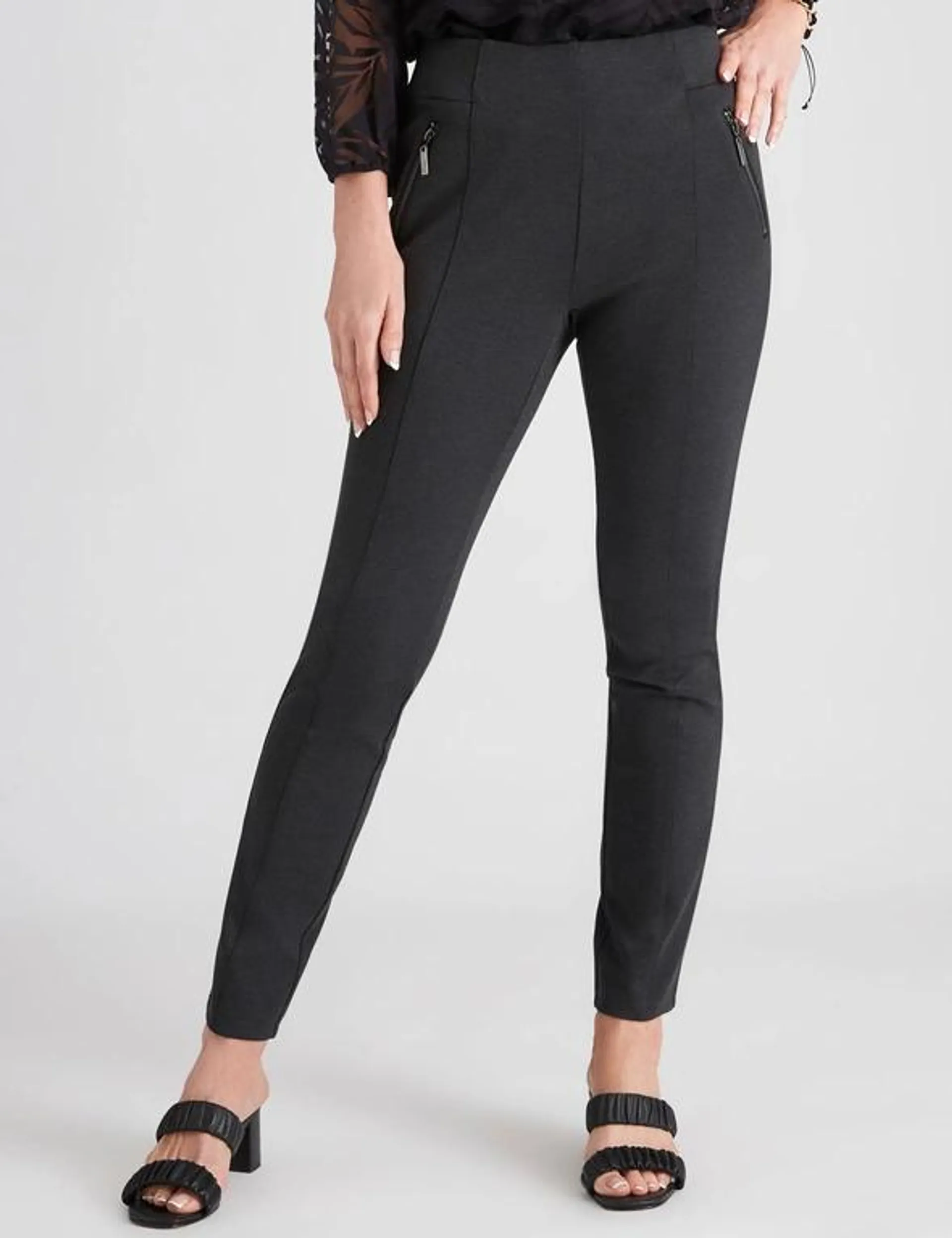 Millers Full Length Slim Leg Pannelled Ponte Zip Pant