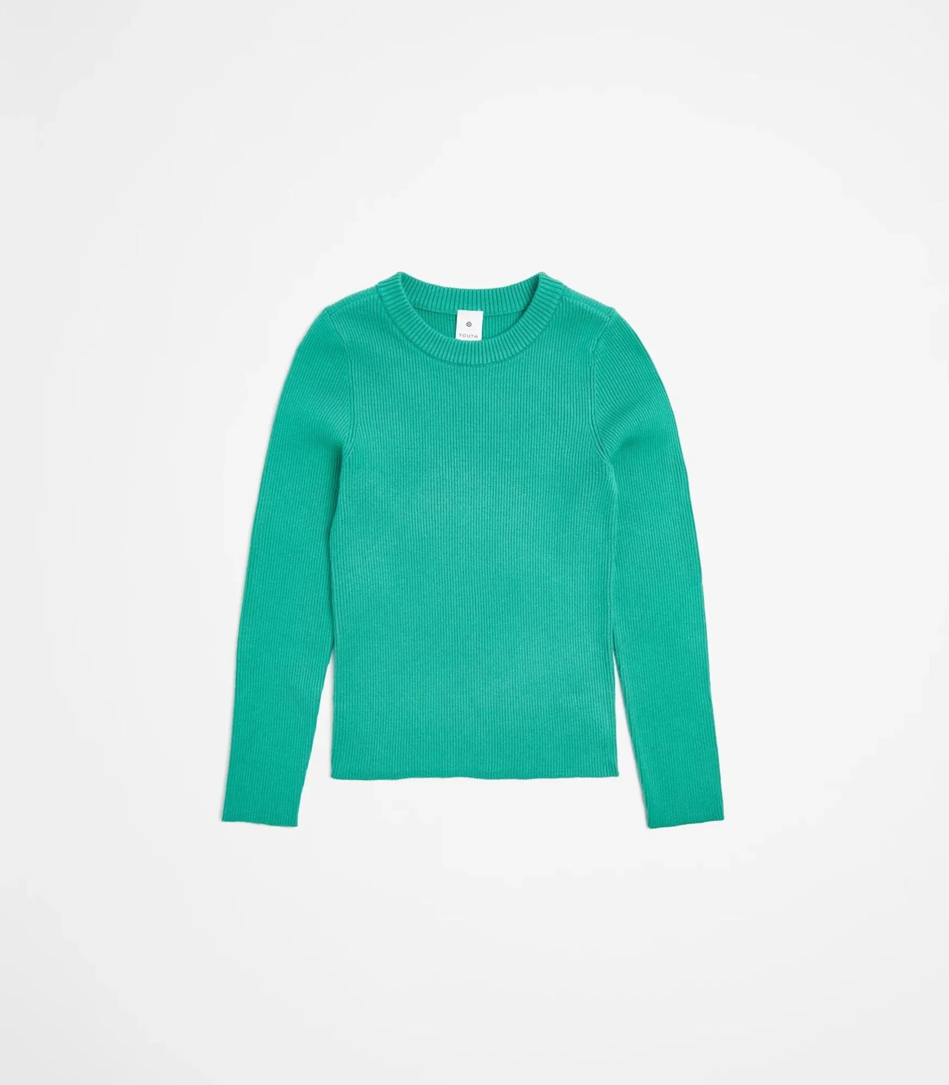 Knit Rib Crew Jumper - Green