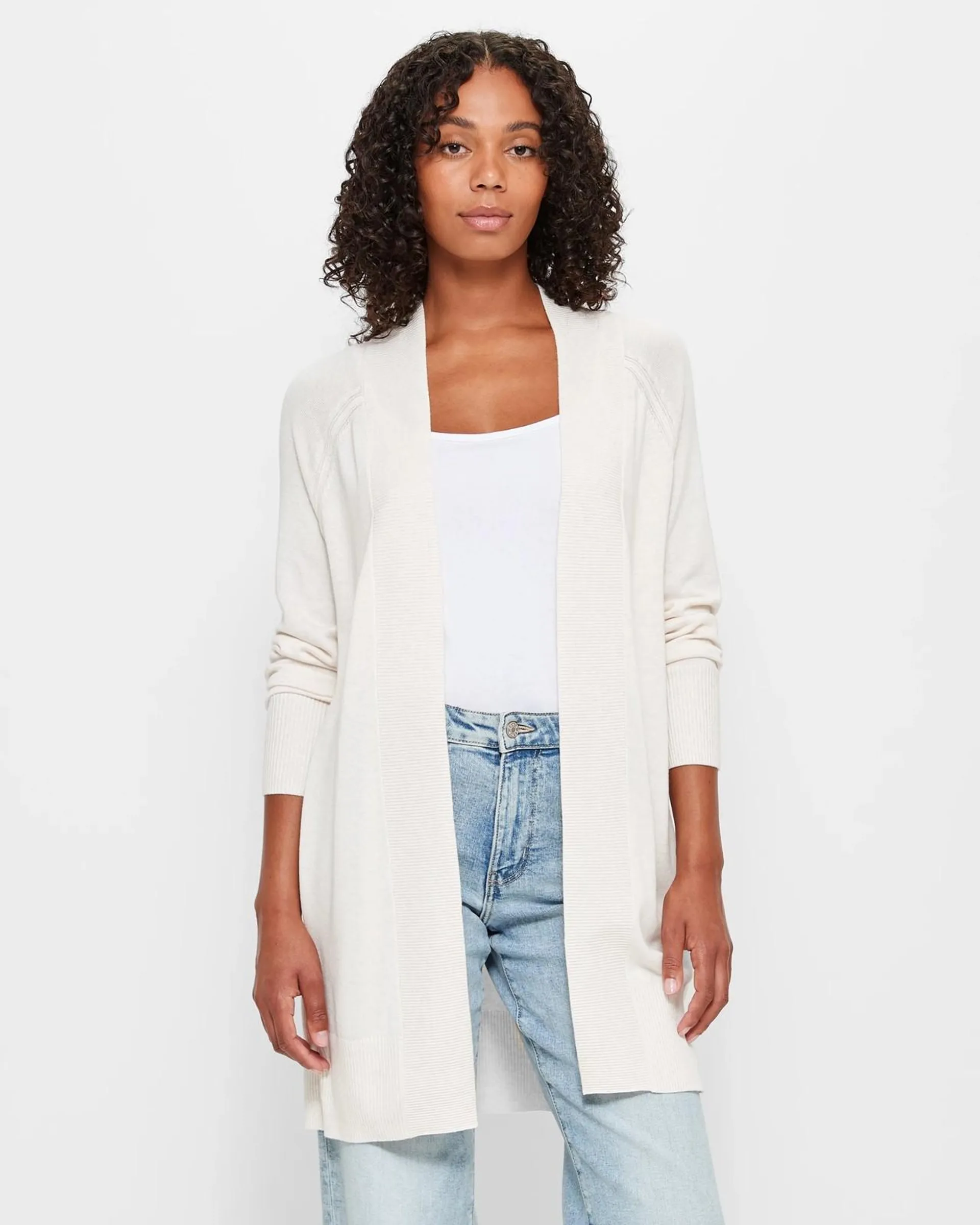 Ribbed Edge To Edge Cardigan