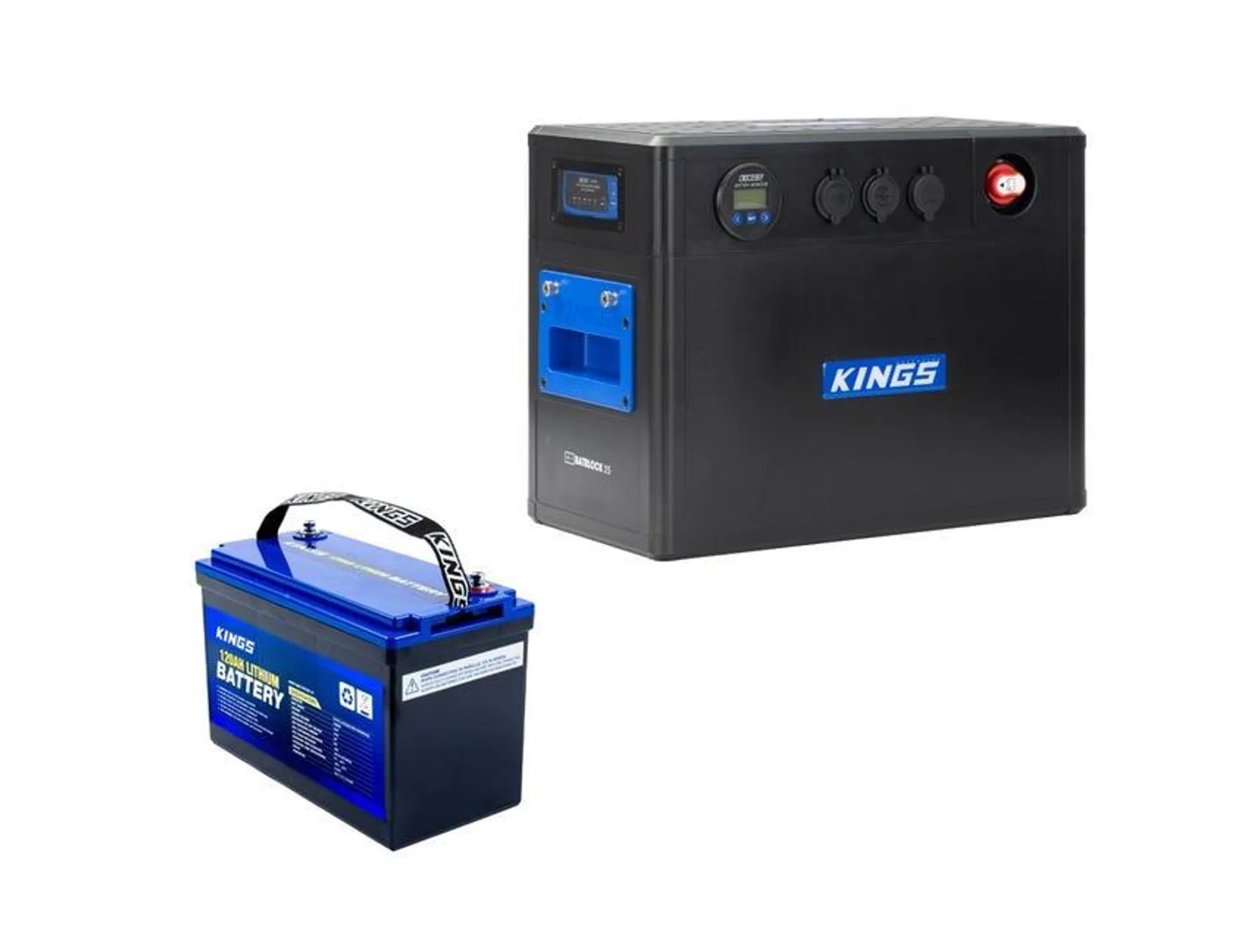 Kings BatBlock25 - 12V Plug and Play Battery Box + 12V 120Ah Deep Cycle Lithium LiFePO4 Battery