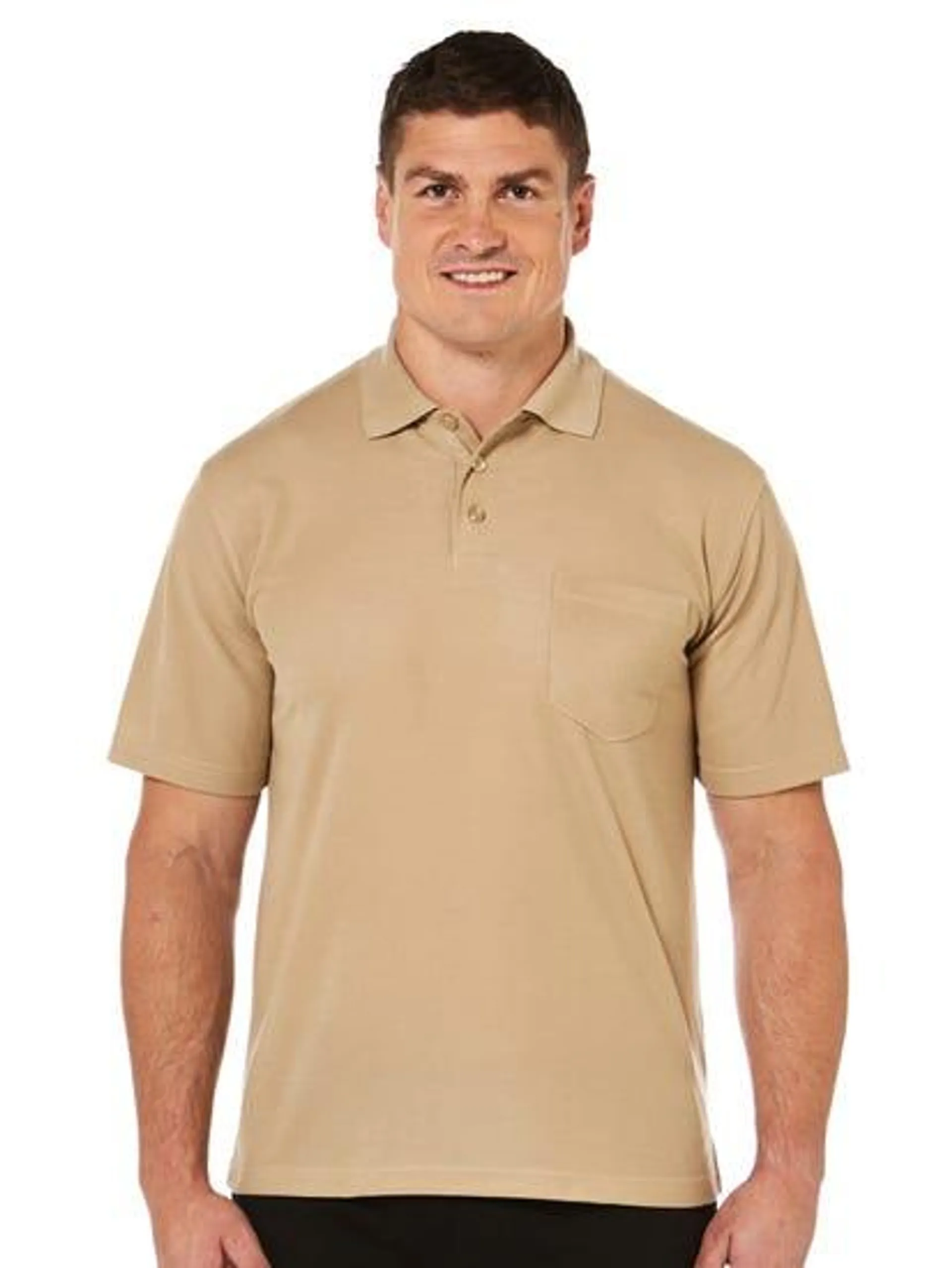 Lowes Knitted Taupe Short Sleeve Polo