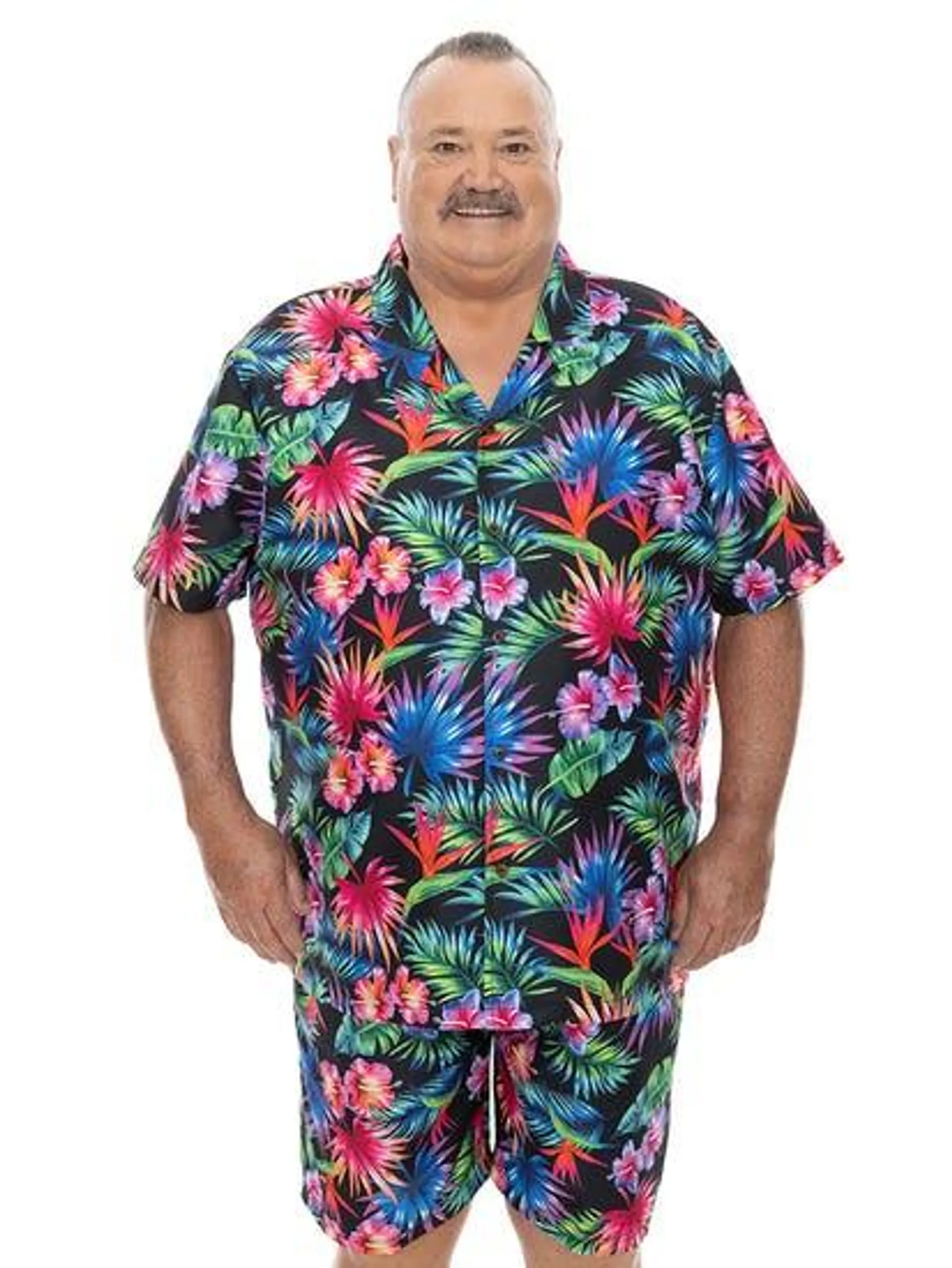 Big Mens Bright Tropical Short Sleeve Shirt