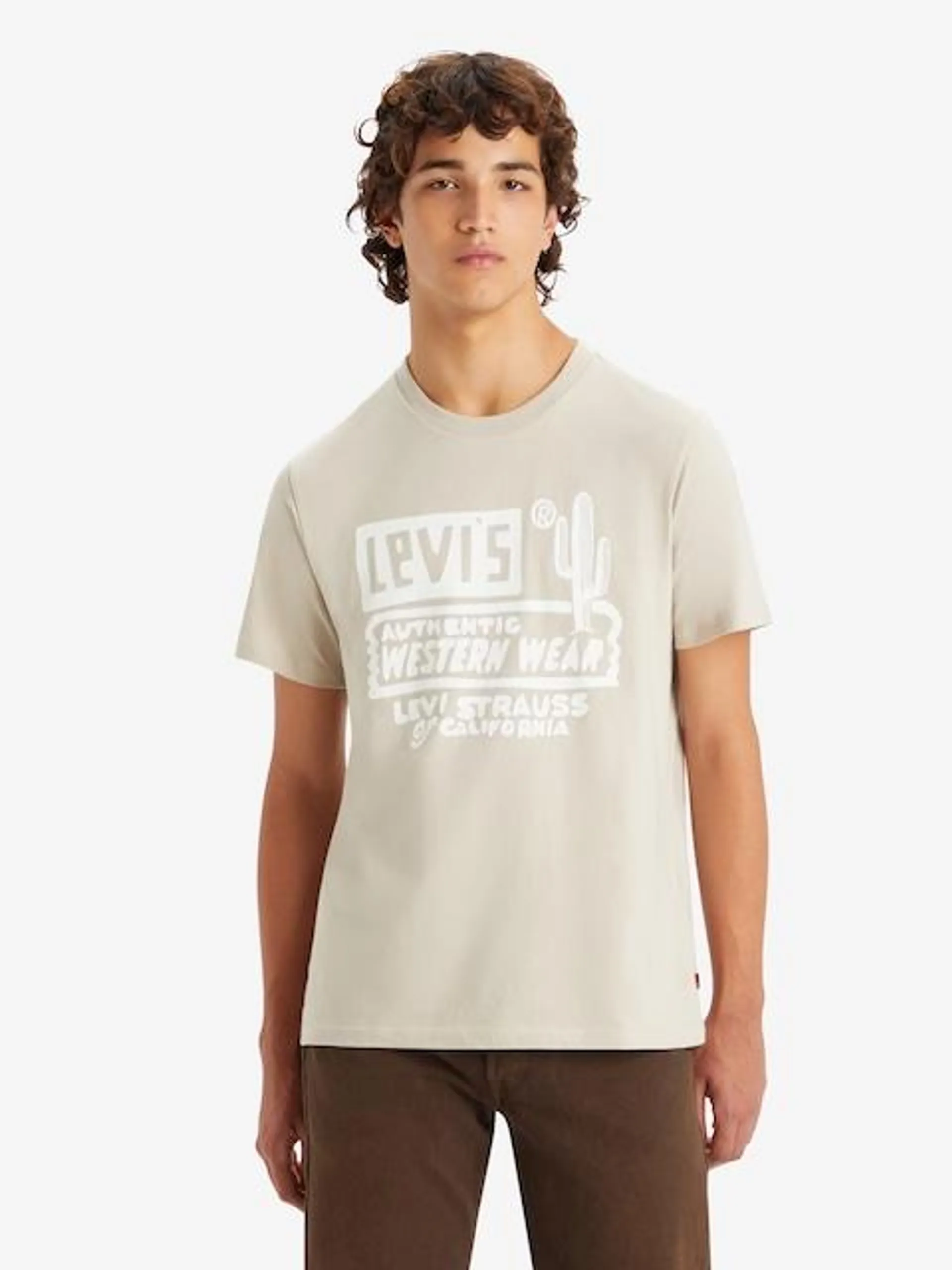 Levi's Graphic Crewneck Tee In Feather Grey