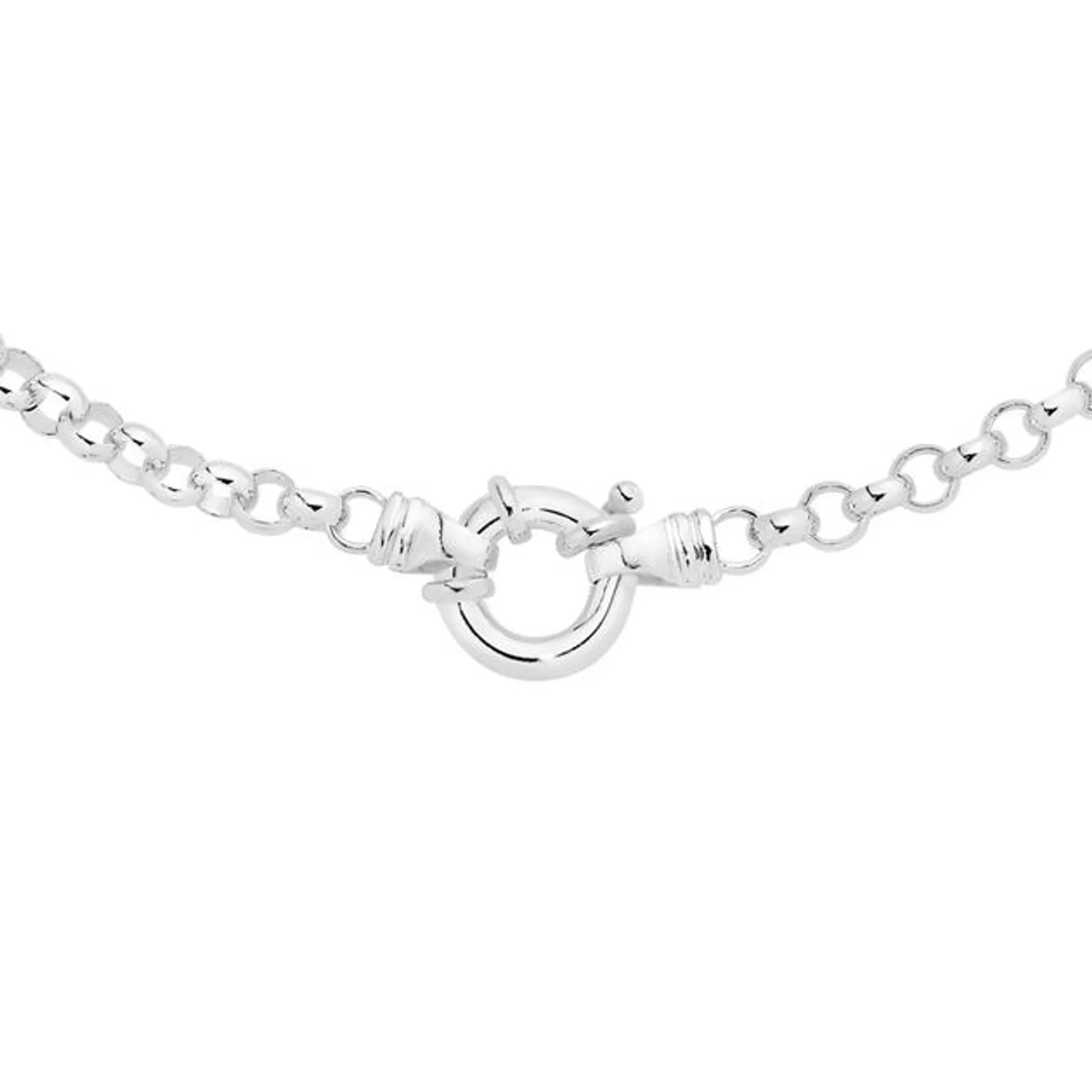 Sterling Silver 45cm Solid Belcher Bolt Ring  Necklet