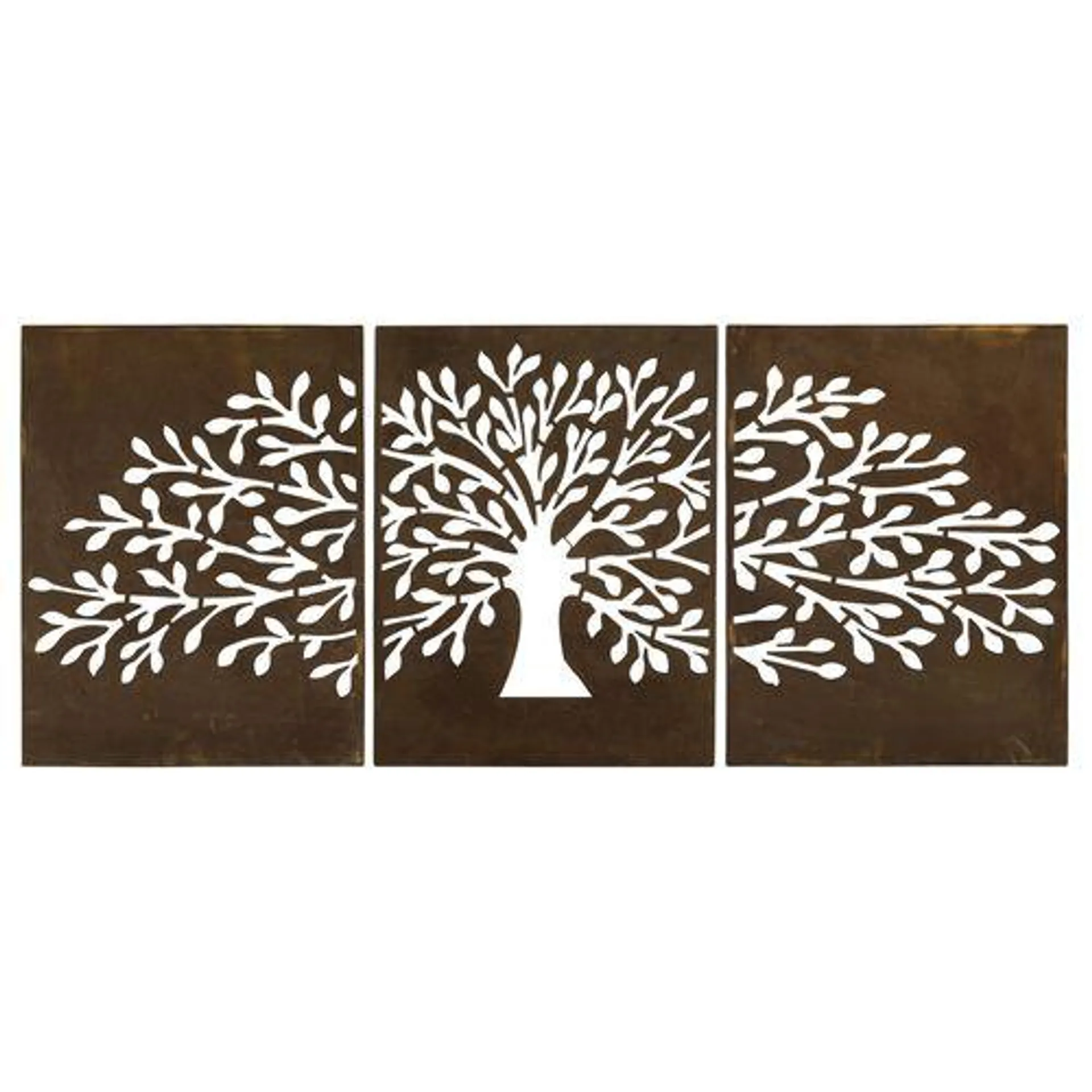 Tuscan Path Rust 3 Piece Tree of Life Wall Art