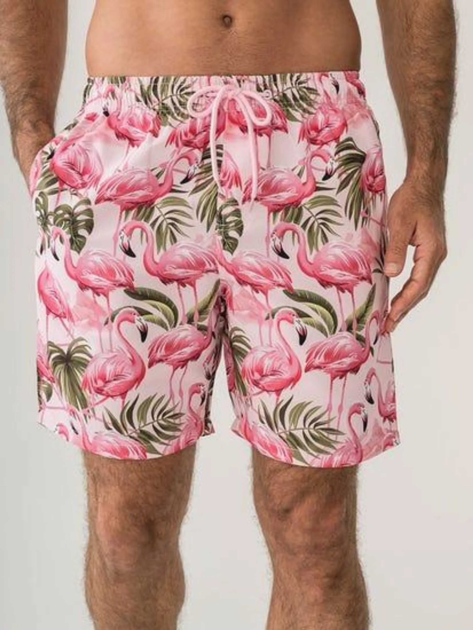 Hawaiian Pink Flamingo Shorts