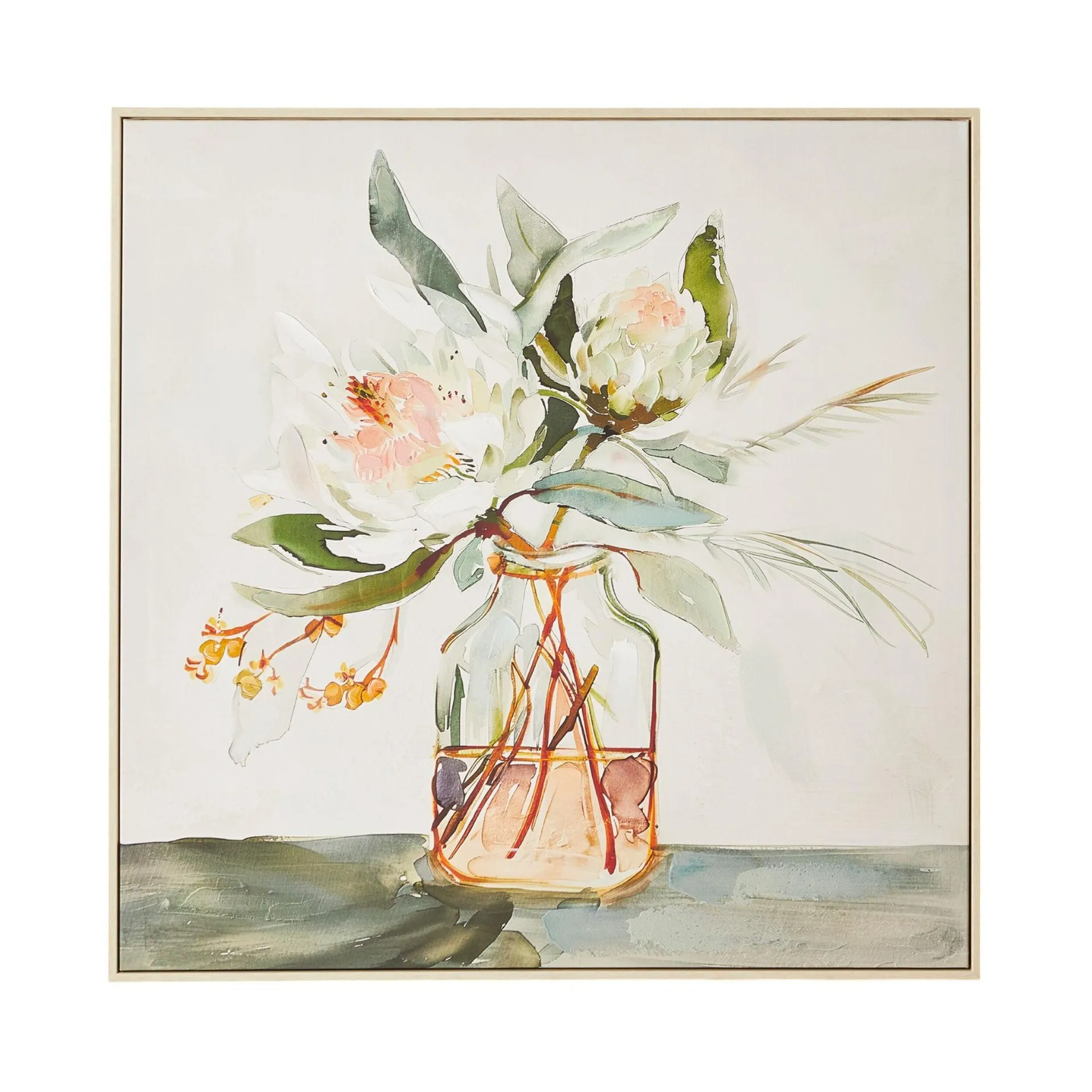 Rosewater Bouquet Framed Canvas Print 82.5x82.5cm