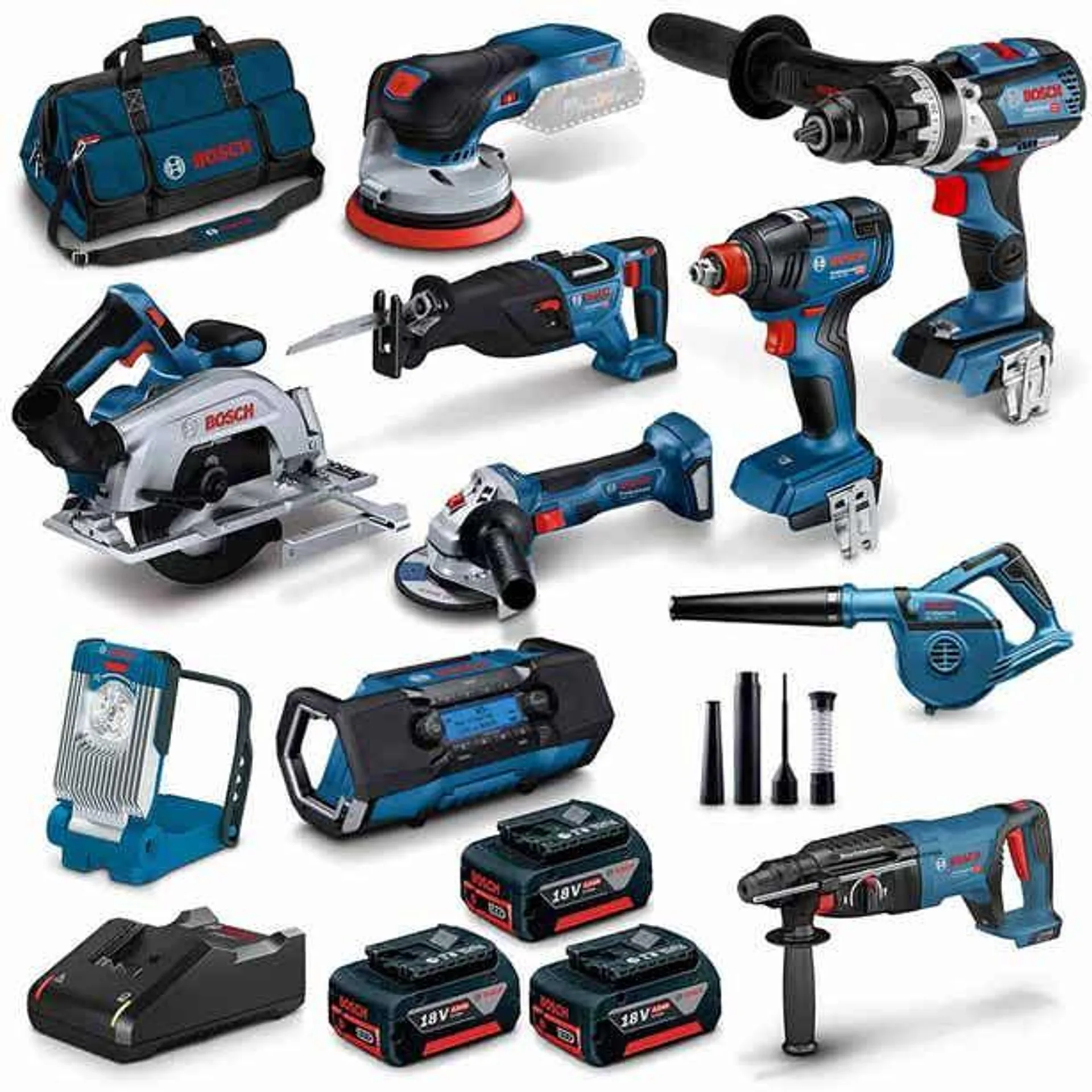 BOSCH 18V Brushless 10 Piece 3 x 5.0Ah Combo Kit 0615990N3B