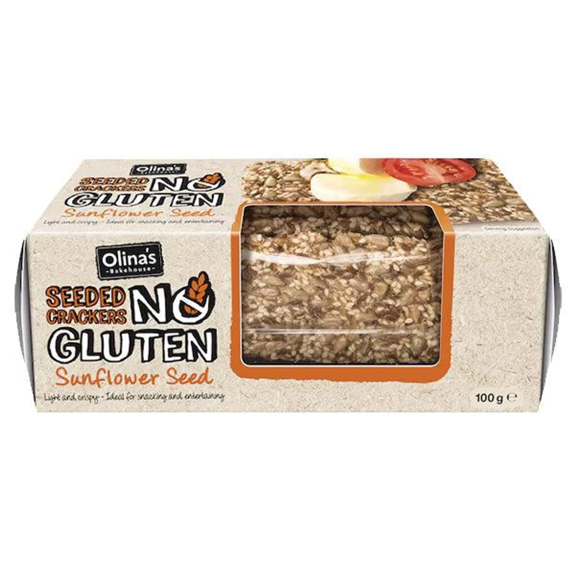 Olina's Seeded Crackers Sunflower Seed GF 100g