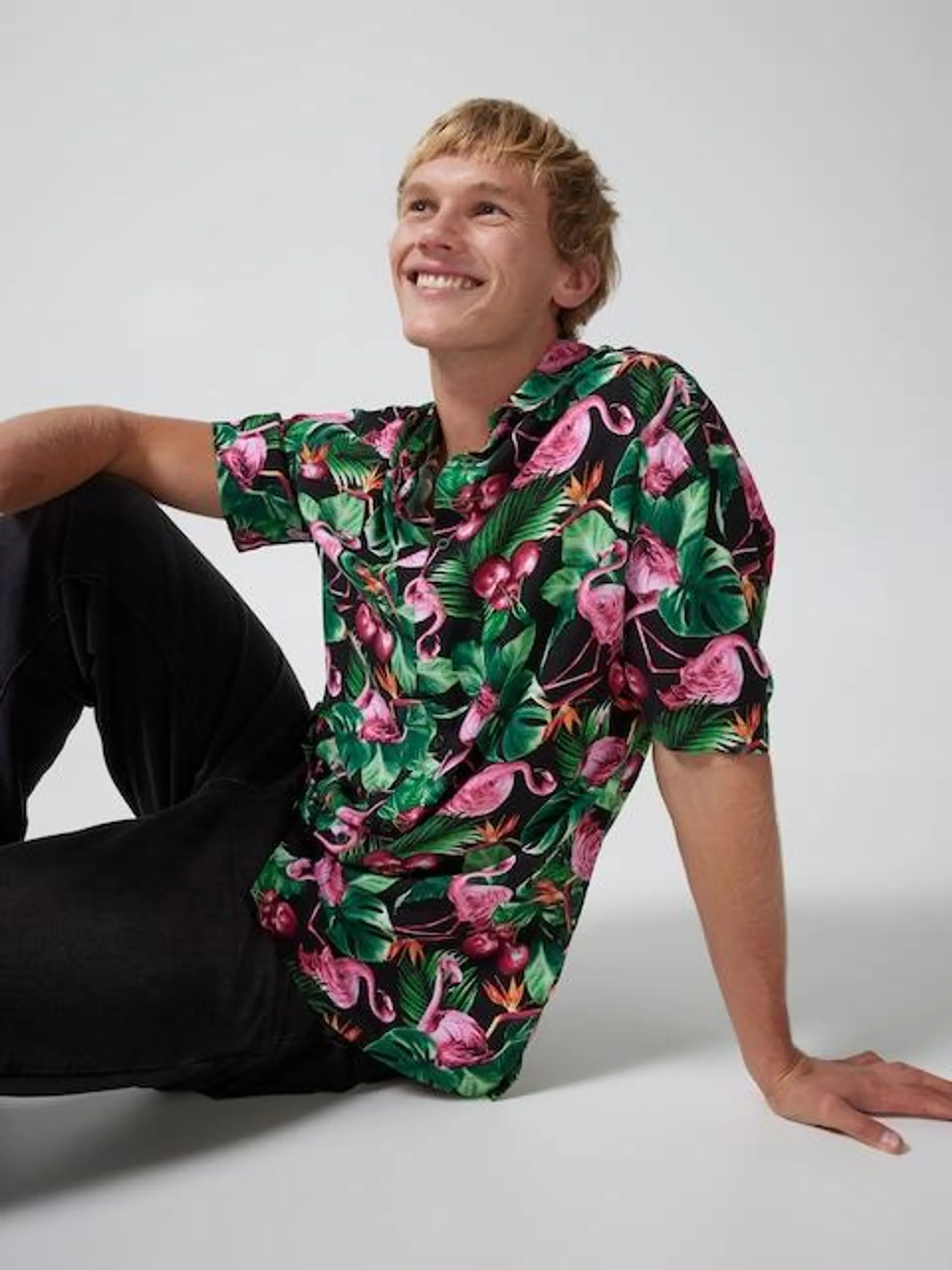 Tropical Flamingo Resort Shirt