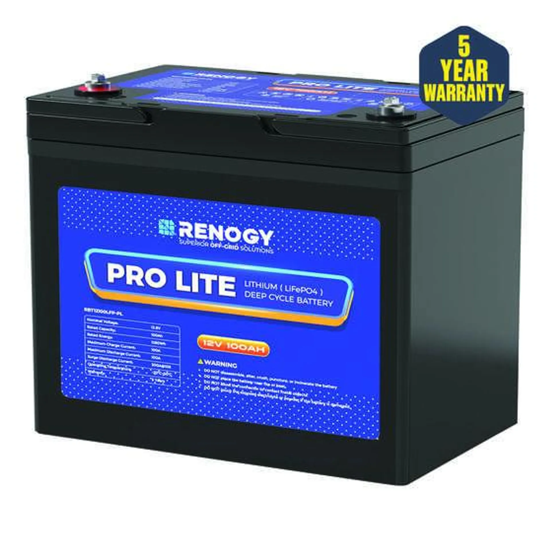 Renogy Lithium Deep Cycle Battery 12.8V 100Ah