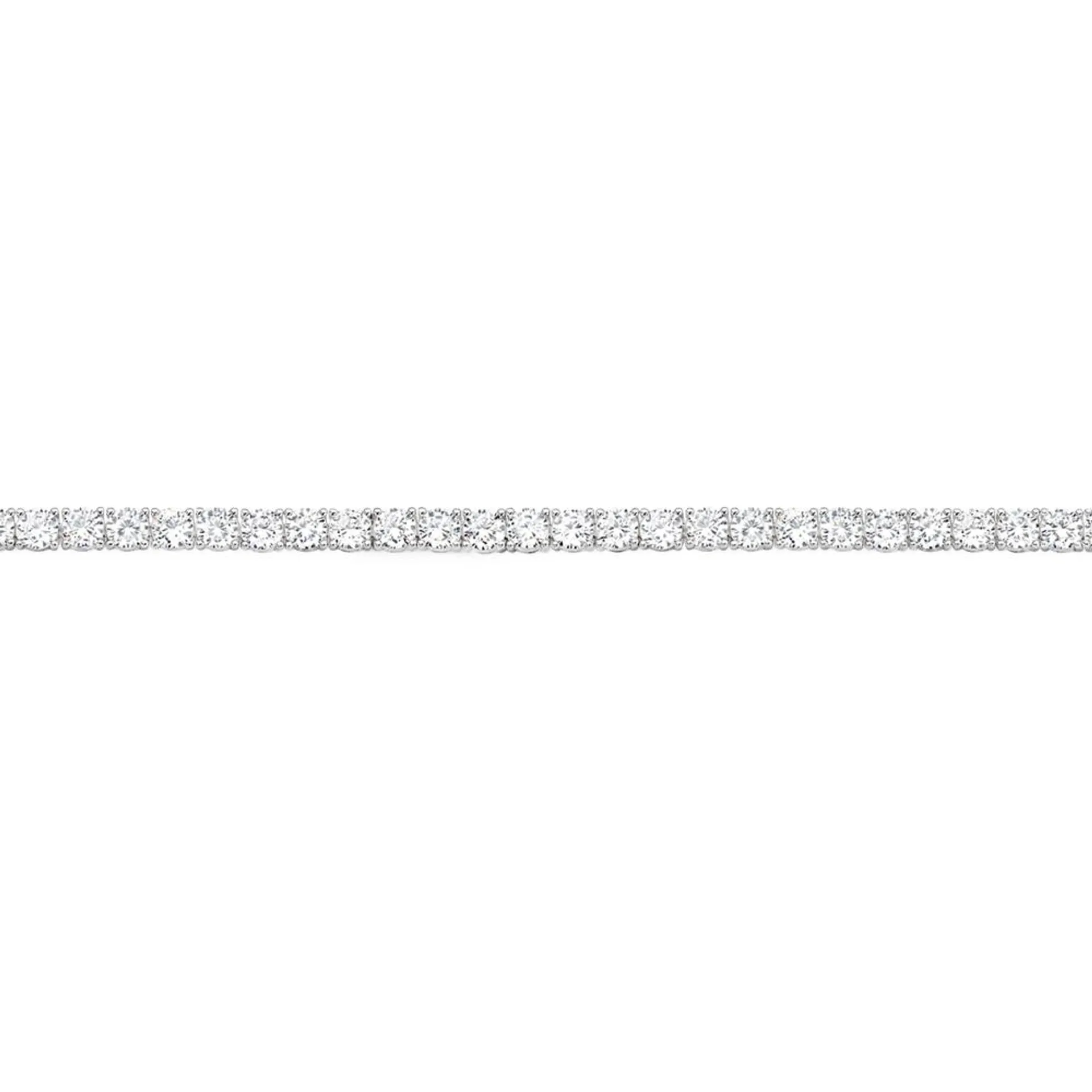 Silver 18.5cm 4mm CZ Claw Tennis Bracelet