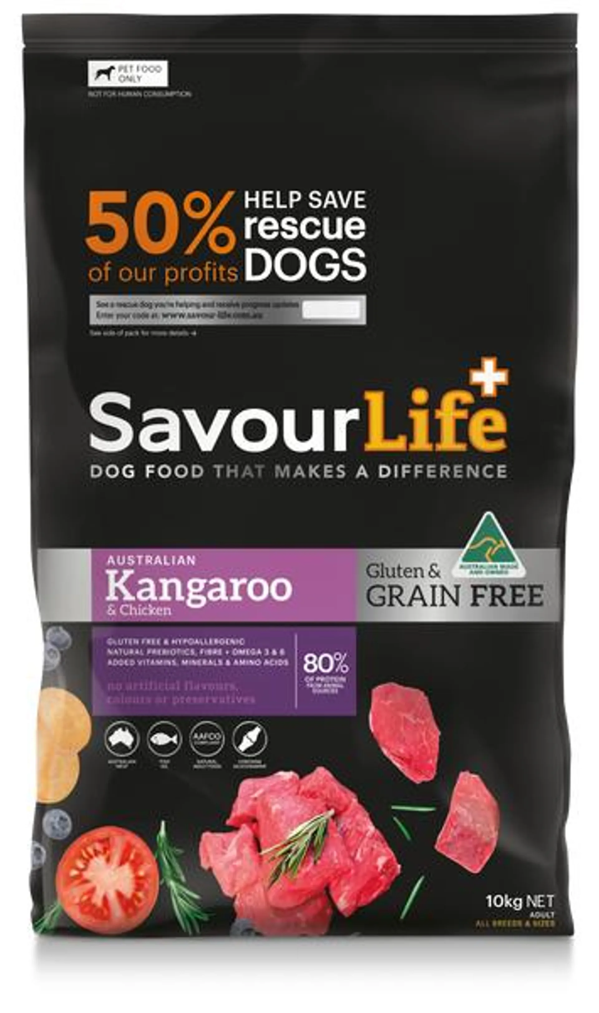 SavourLife - Grain Free Kangaroo & Chicken Dog Dry Food (10kg)