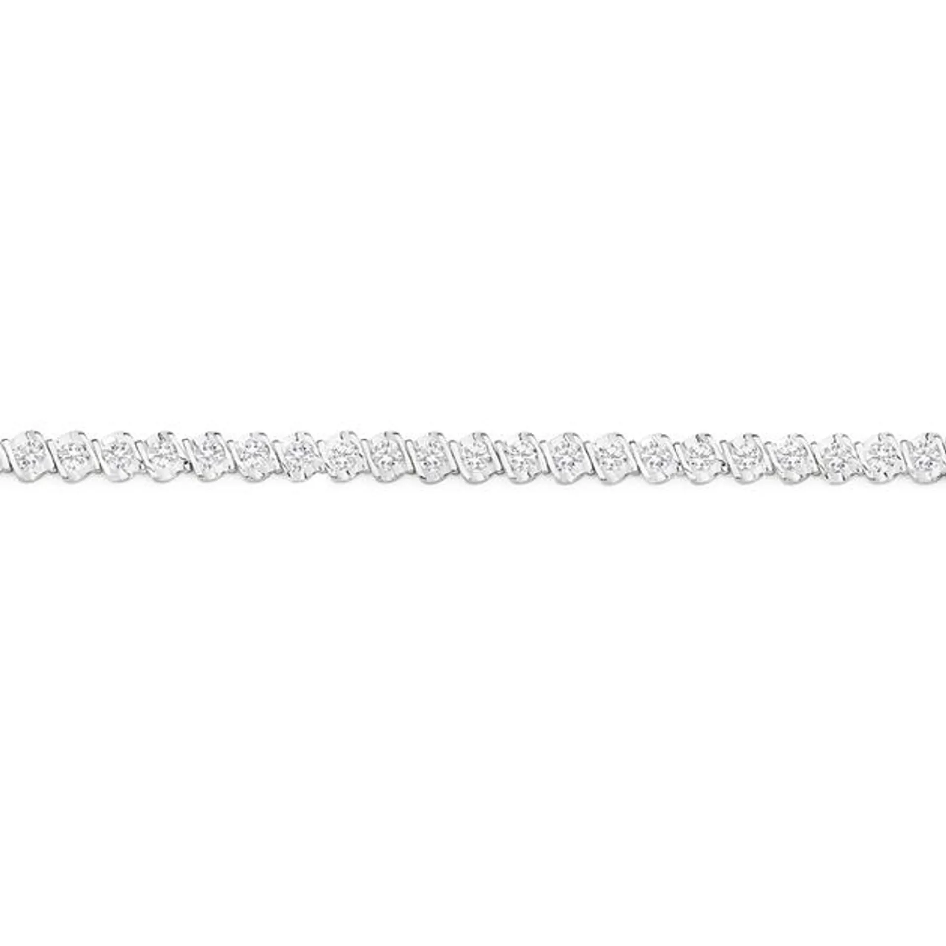 Silver 18cm CZ Tennis Bracelet