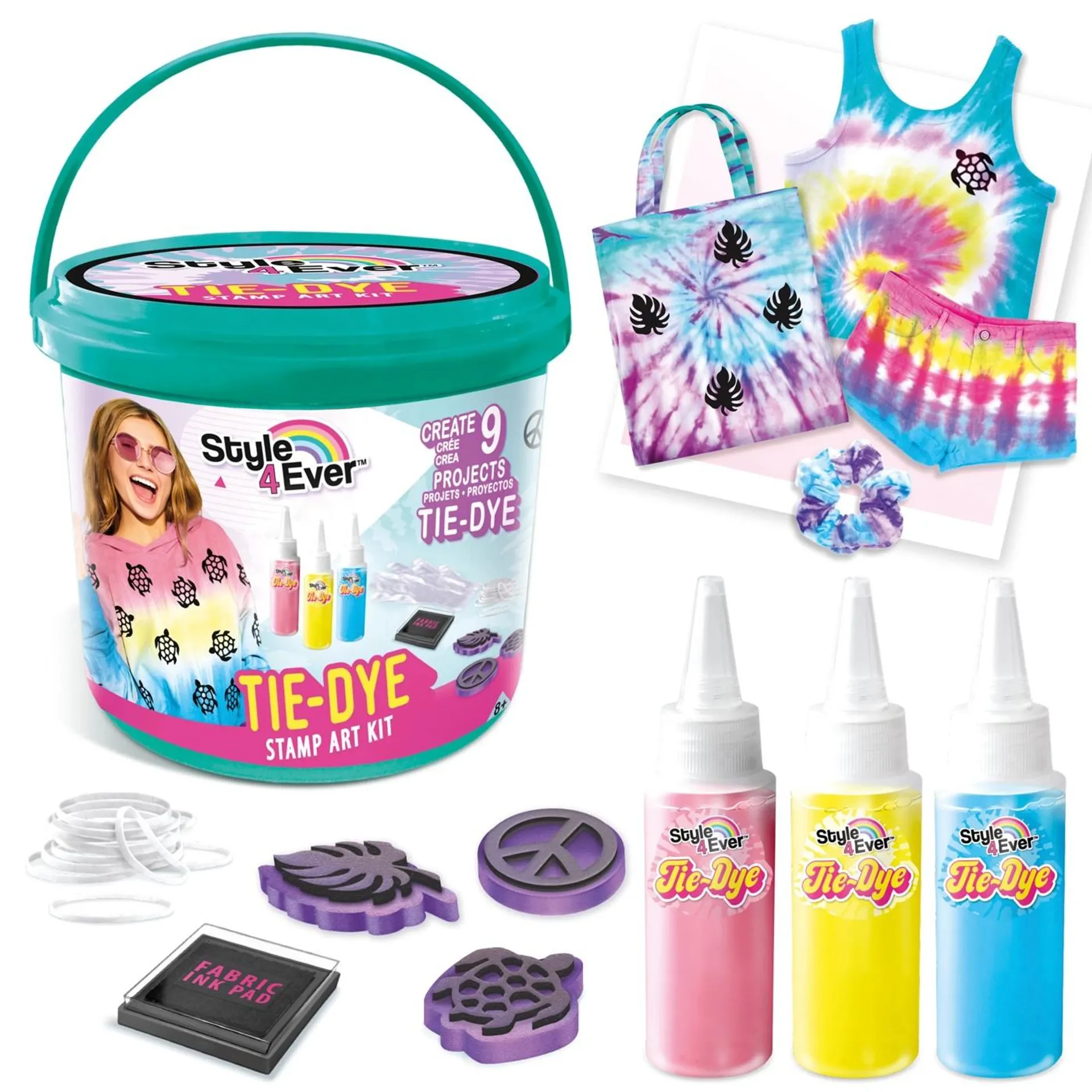 Style 4 Ever Tie-Dye Stamp Art Bucket Kit