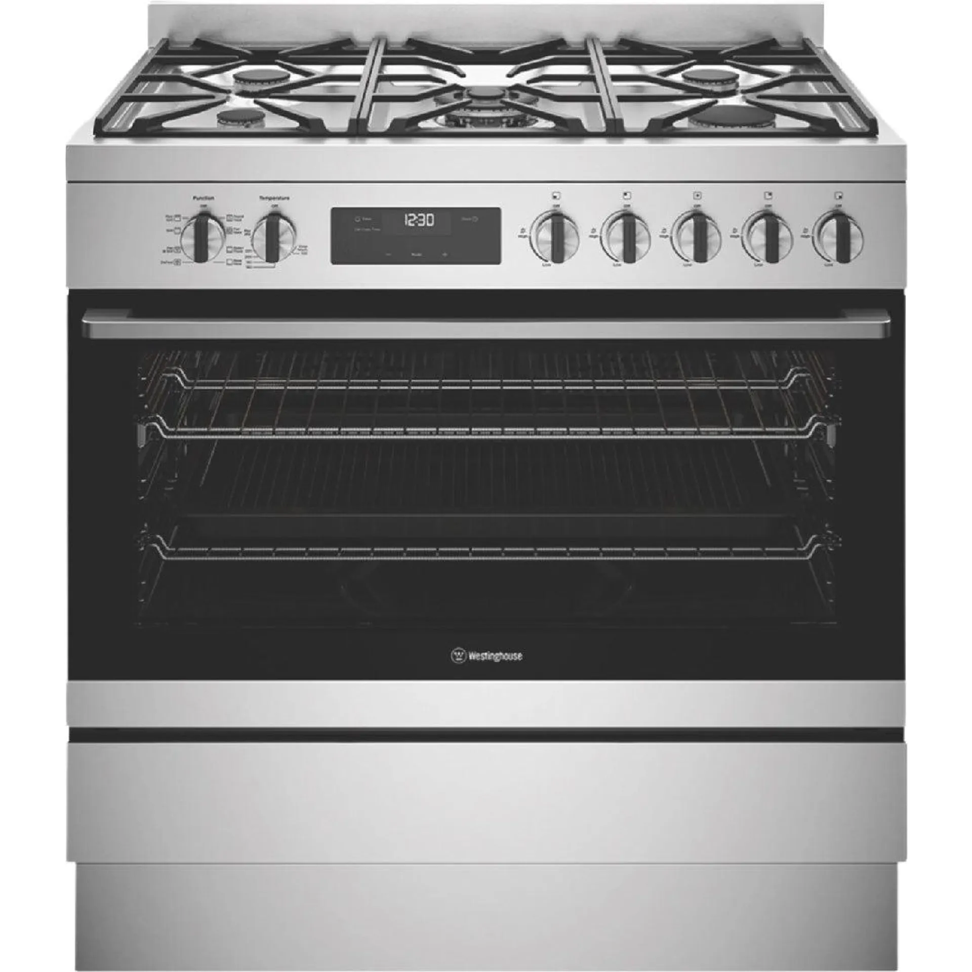 Westinghouse 90cm Dual Fuel Freestanding Cooker Stainless Steel