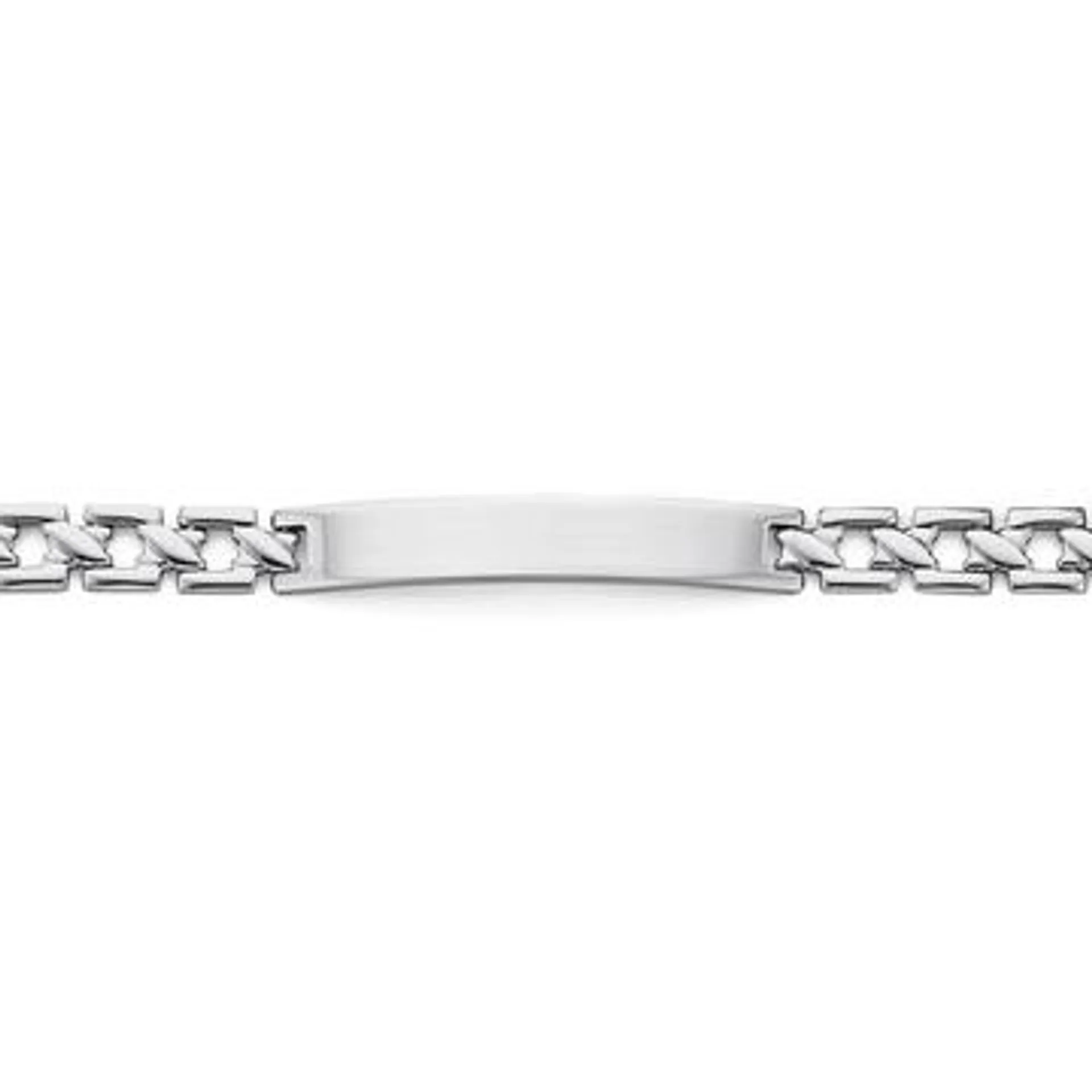 Steel 21cm Square Twist Id Bracelet