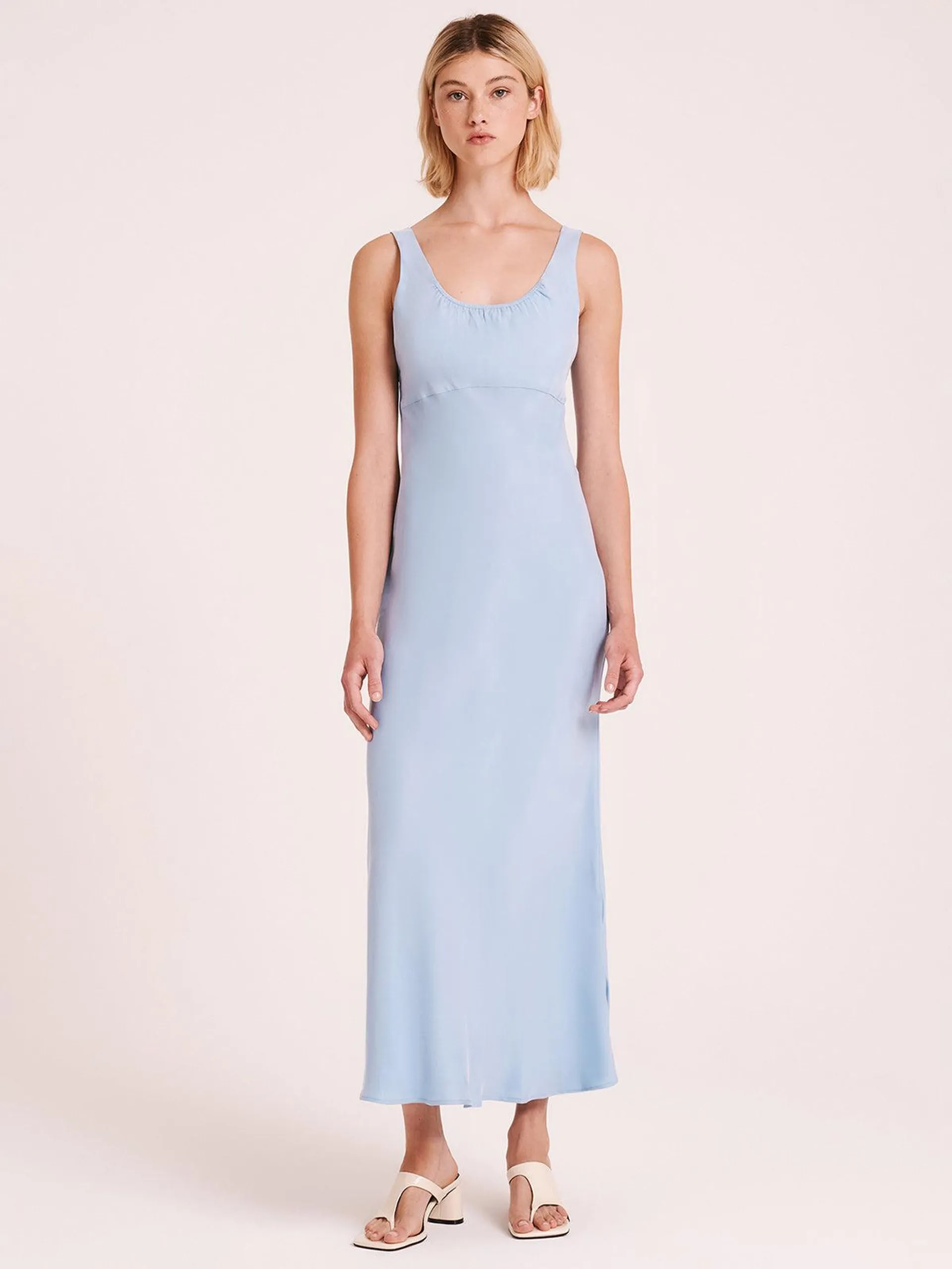 Hayz Cupro Dress in Sky Blue