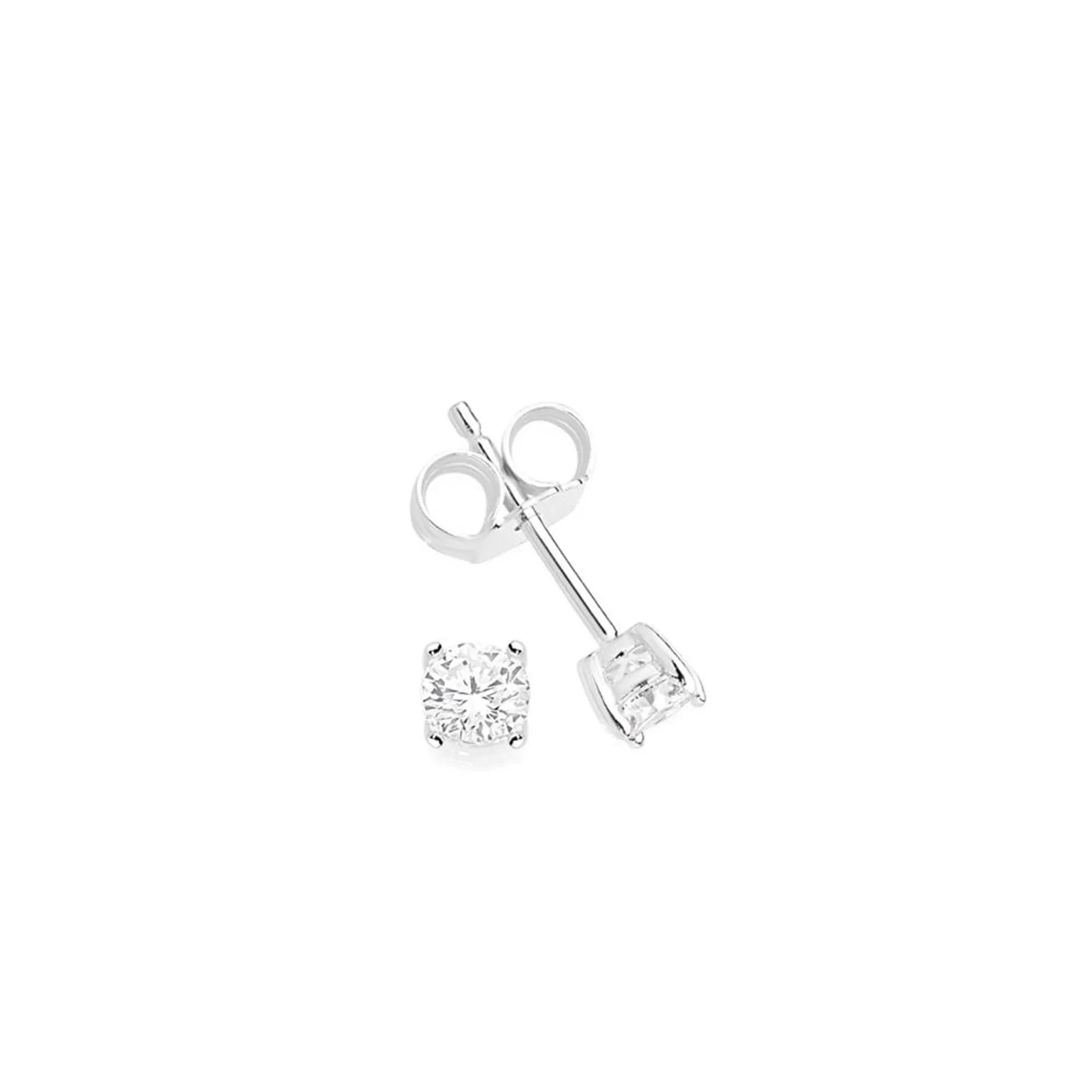 Silver 3.5mm Classic 4 Claw CZ Studs