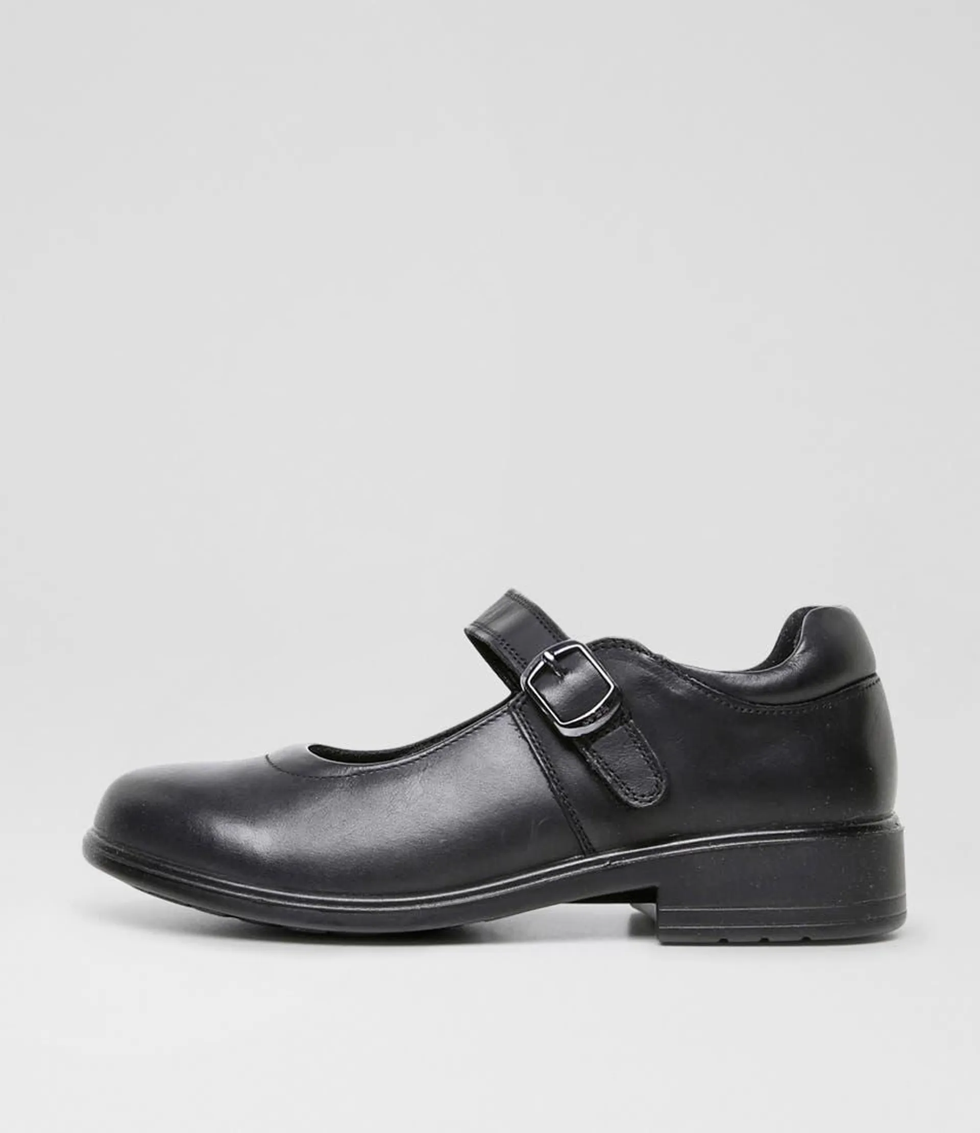 milla snr e black leather school shoes