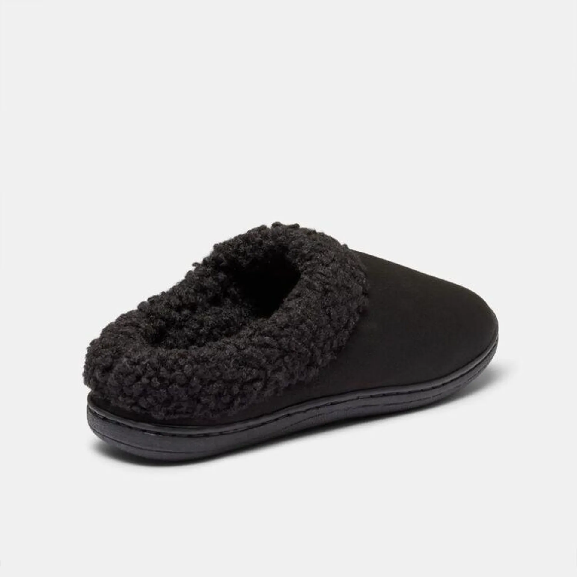 Nic Morris Men's Mal Sherpa Lined Mule Slipper Black